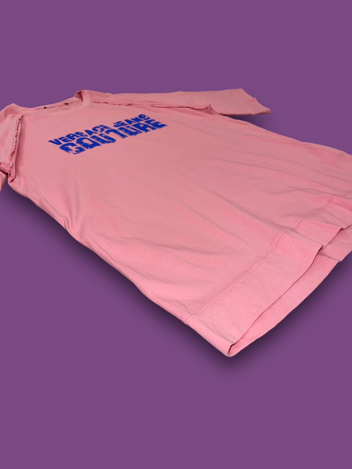 Versace SS22 Versace Big Logo Oversized Pink Short Sleeve T-Shirt Size US M / EU 48-50 / 2 - 4 Thumbnail