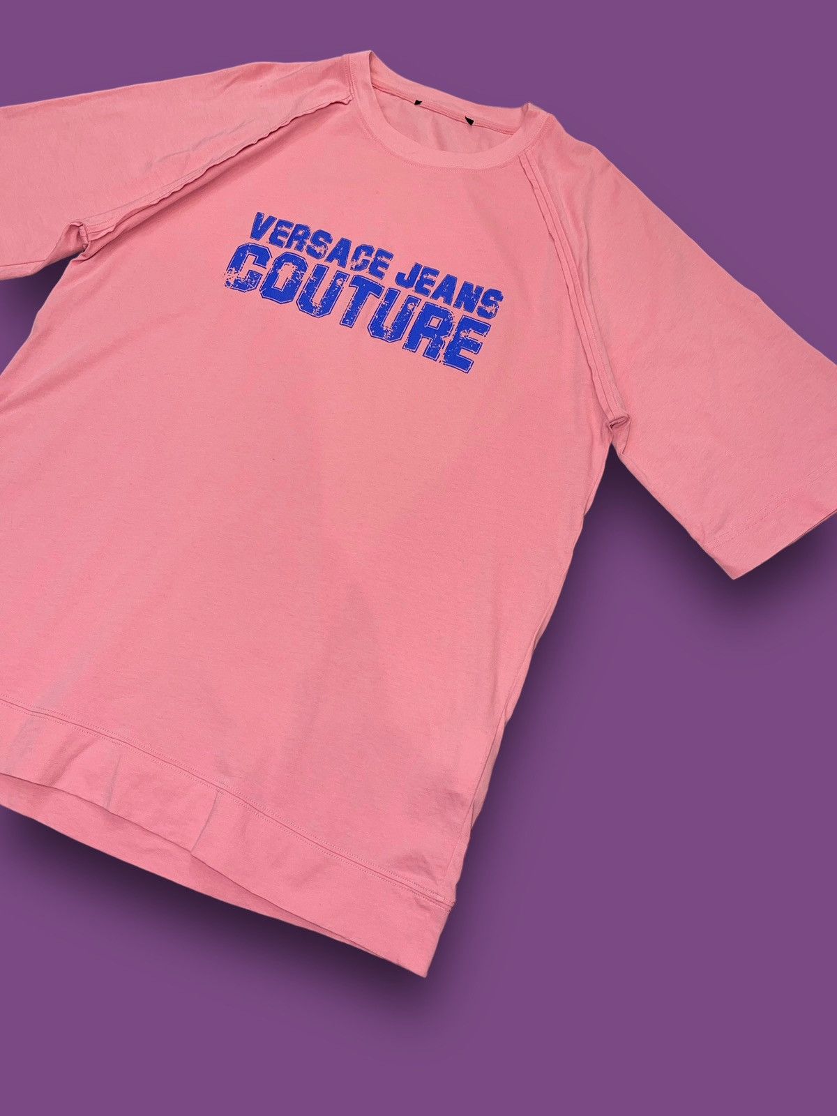 Versace SS22 Versace Big Logo Oversized Pink Short Sleeve T-Shirt Size US M / EU 48-50 / 2 - 3 Thumbnail