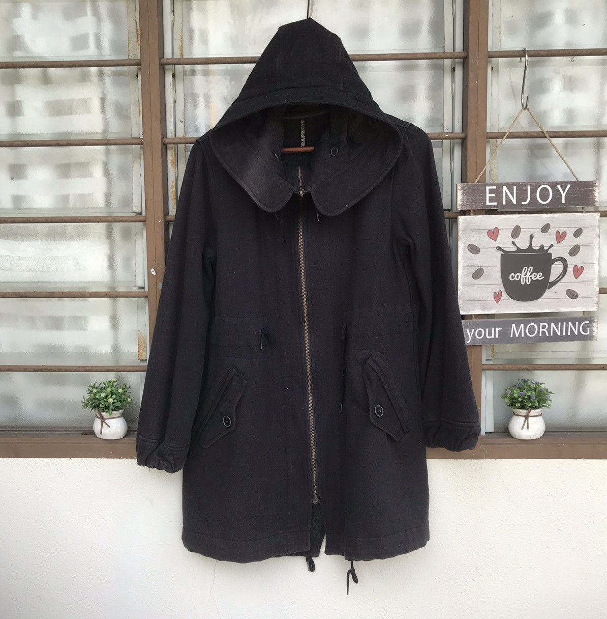 Frapbois × Japanese Brand VINTAGE FRAPBOIS UNDERTAKER parka hoodie wool + Cotton Size US M / EU 48-50 / 2 - 2 Thumbnail