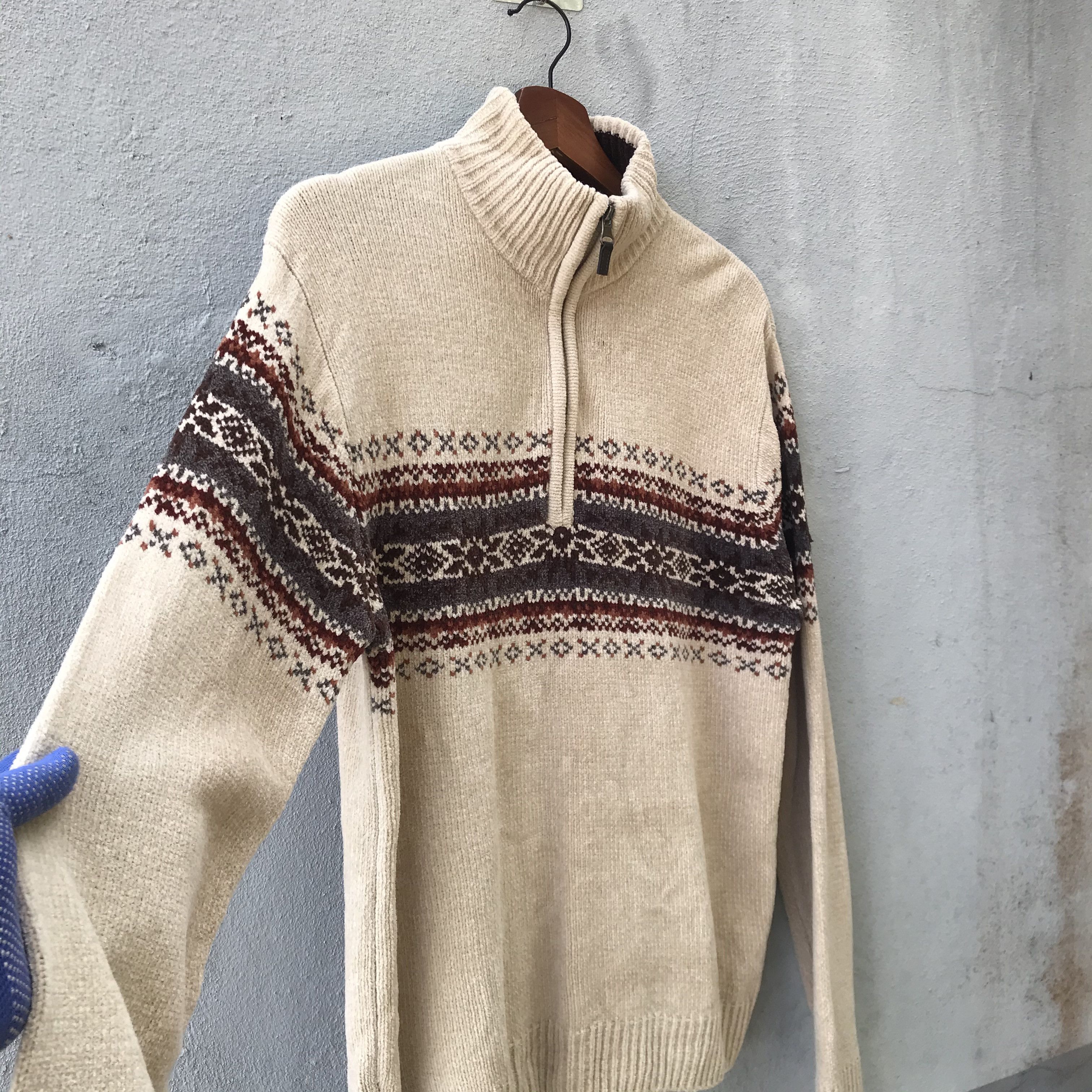 Kansai Yamamoto Vintage Kansai native novajo knitwear half zip fleece jacket Size US M / EU 48-50 / 2 - 4 Thumbnail