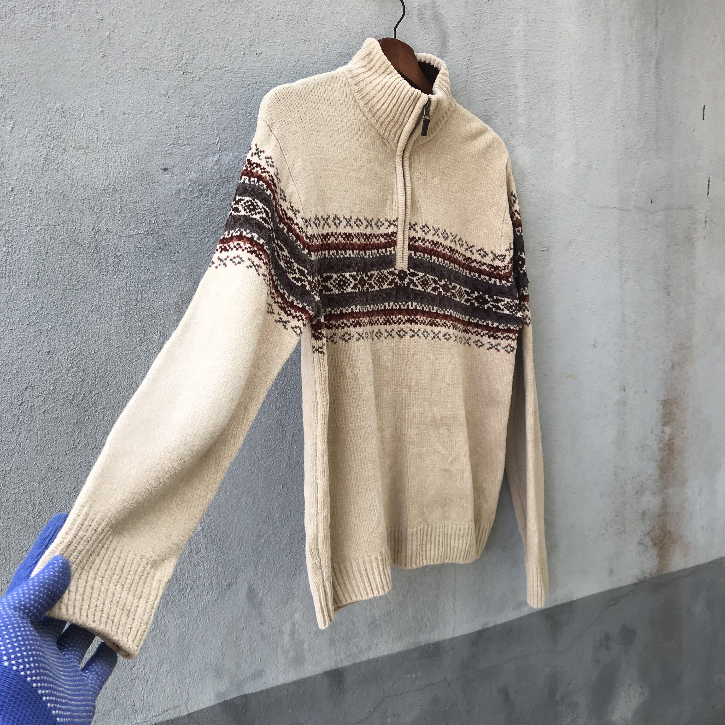 Kansai Yamamoto Vintage Kansai native novajo knitwear half zip fleece jacket Size US M / EU 48-50 / 2 - 3 Thumbnail