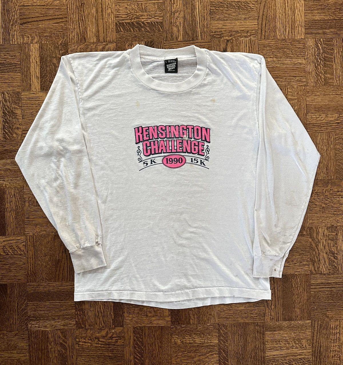 Vintage Vintage 90s Kensington Challenge Race Walk Long Sleeve Tee Size US M / EU 48-50 / 2 - 1 Thumbnail