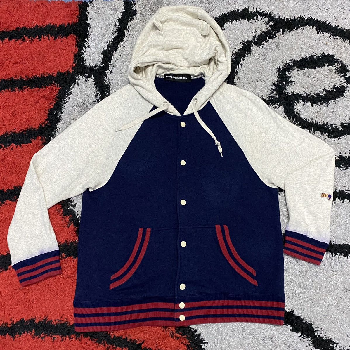 MERCIBEAUCOUP Varsity Jacket With Hood Jacket
