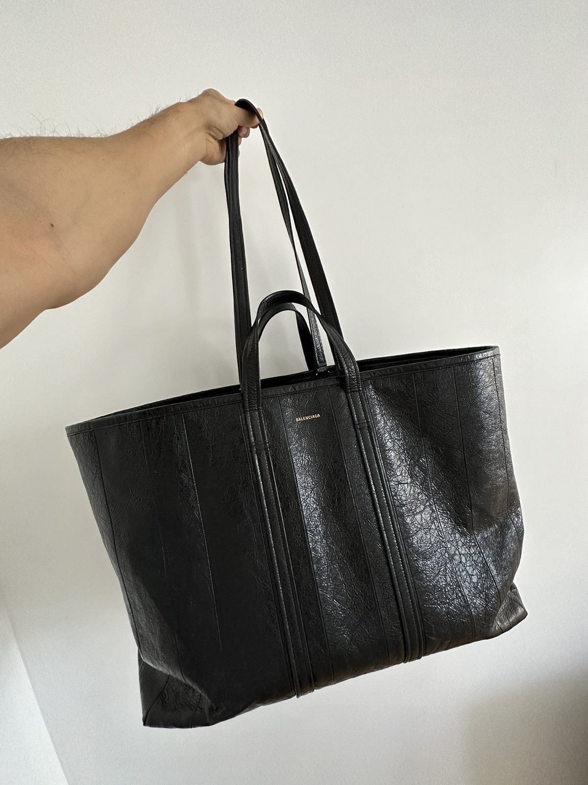 Balenciaga BARBES LARGE EAST-WEST SHOPPER BAG IN BLACK | Grailed