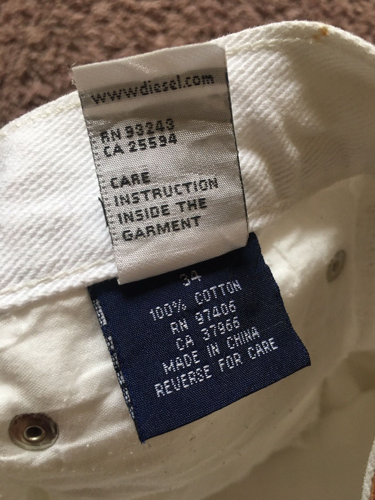 Diesel white denim Size US 34 / EU 50 - 6 Thumbnail