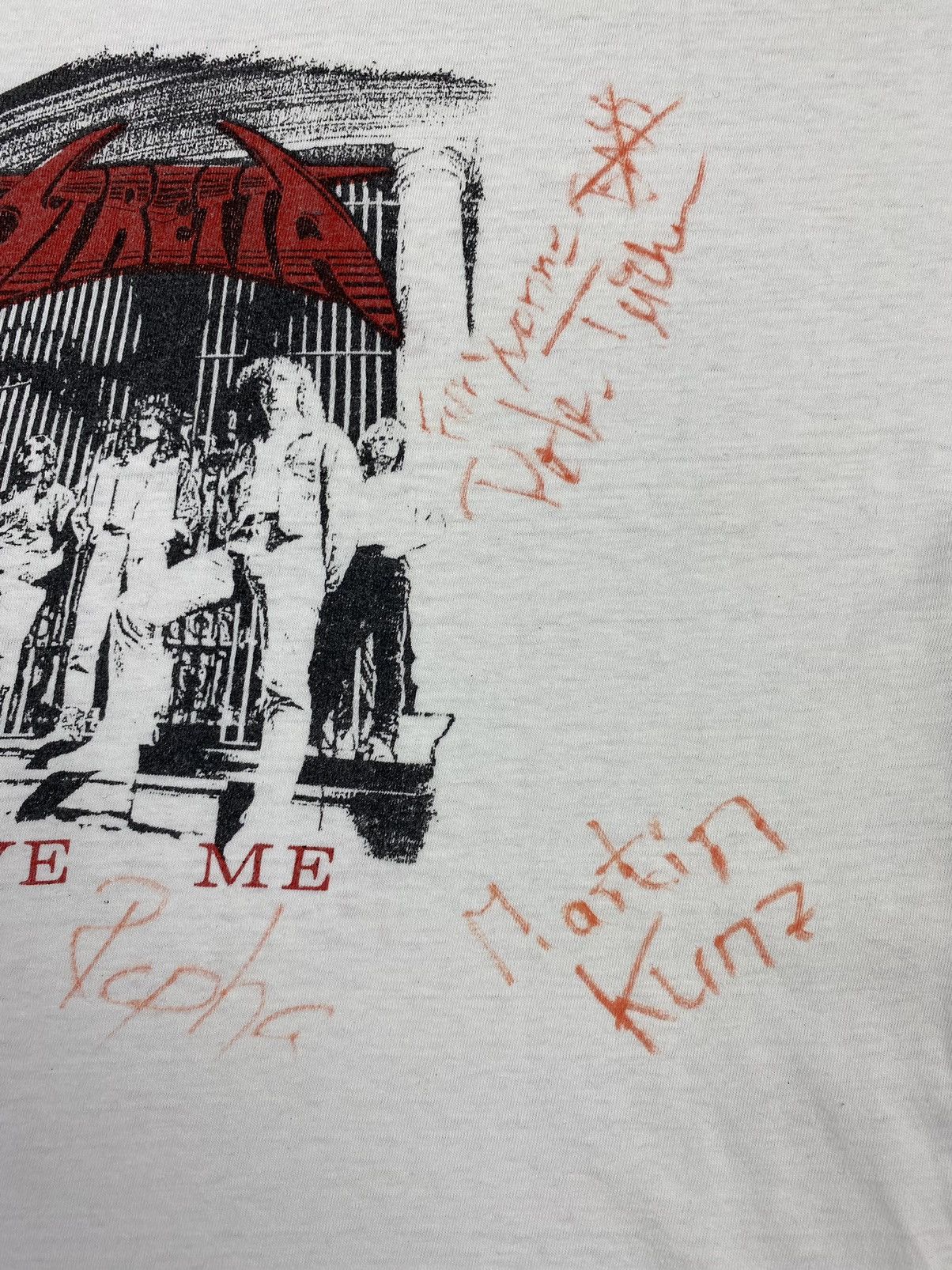 Band Tees 1990 Vintage Stretta Save Me German Trash Metal Signed Tee Size US L / EU 52-54 / 3 - 10 Thumbnail