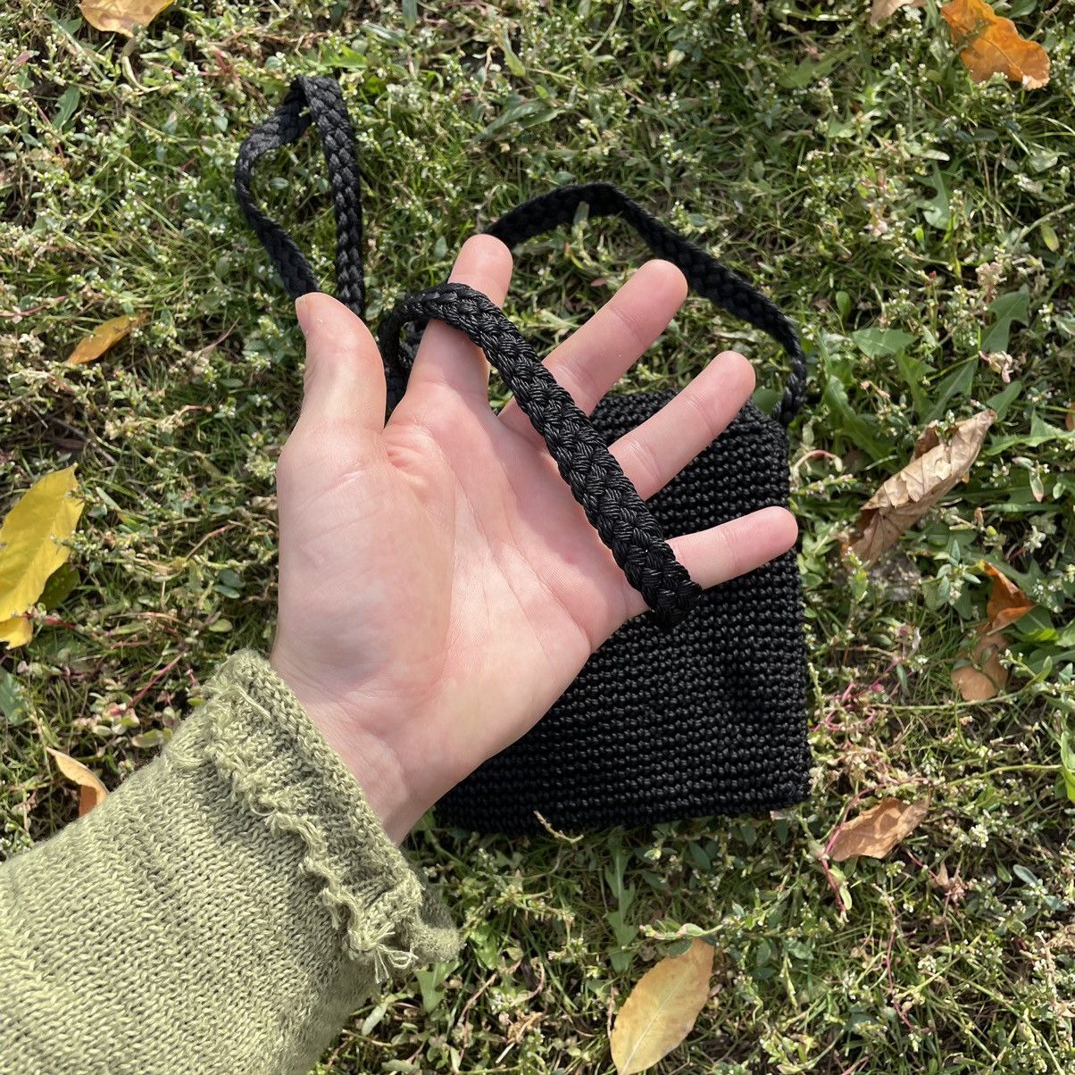 Vintage Vintage Y2K Black Knit Crossbody Bag Streetwear Grail OS Size ONE SIZE - 6 Thumbnail