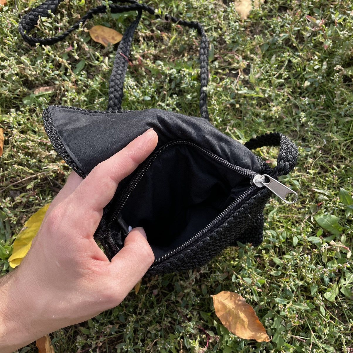Vintage Vintage Y2K Black Knit Crossbody Bag Streetwear Grail OS Size ONE SIZE - 4 Thumbnail