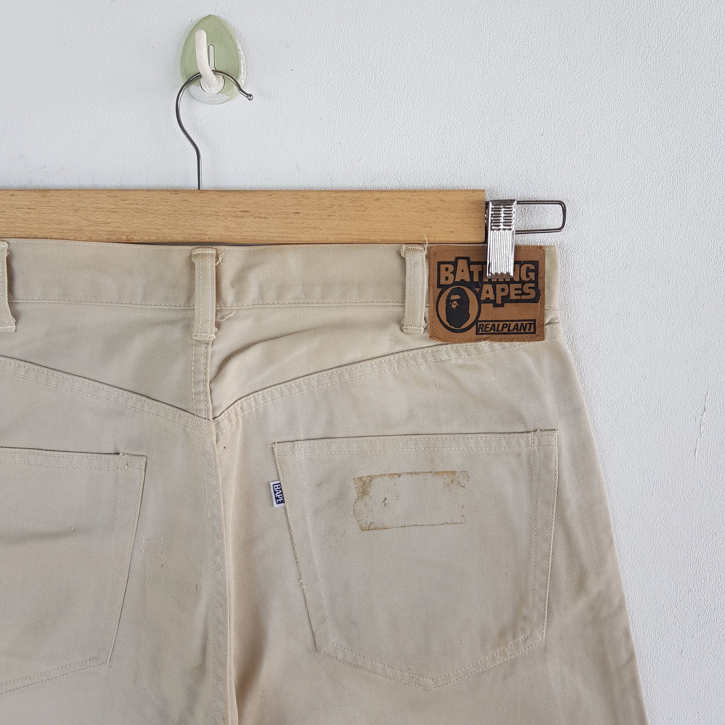 Bape Vintage Y2K Bape Denim A Bathing Ape Beige Jeans Pants Size US 32 / EU 48 - 7 Thumbnail