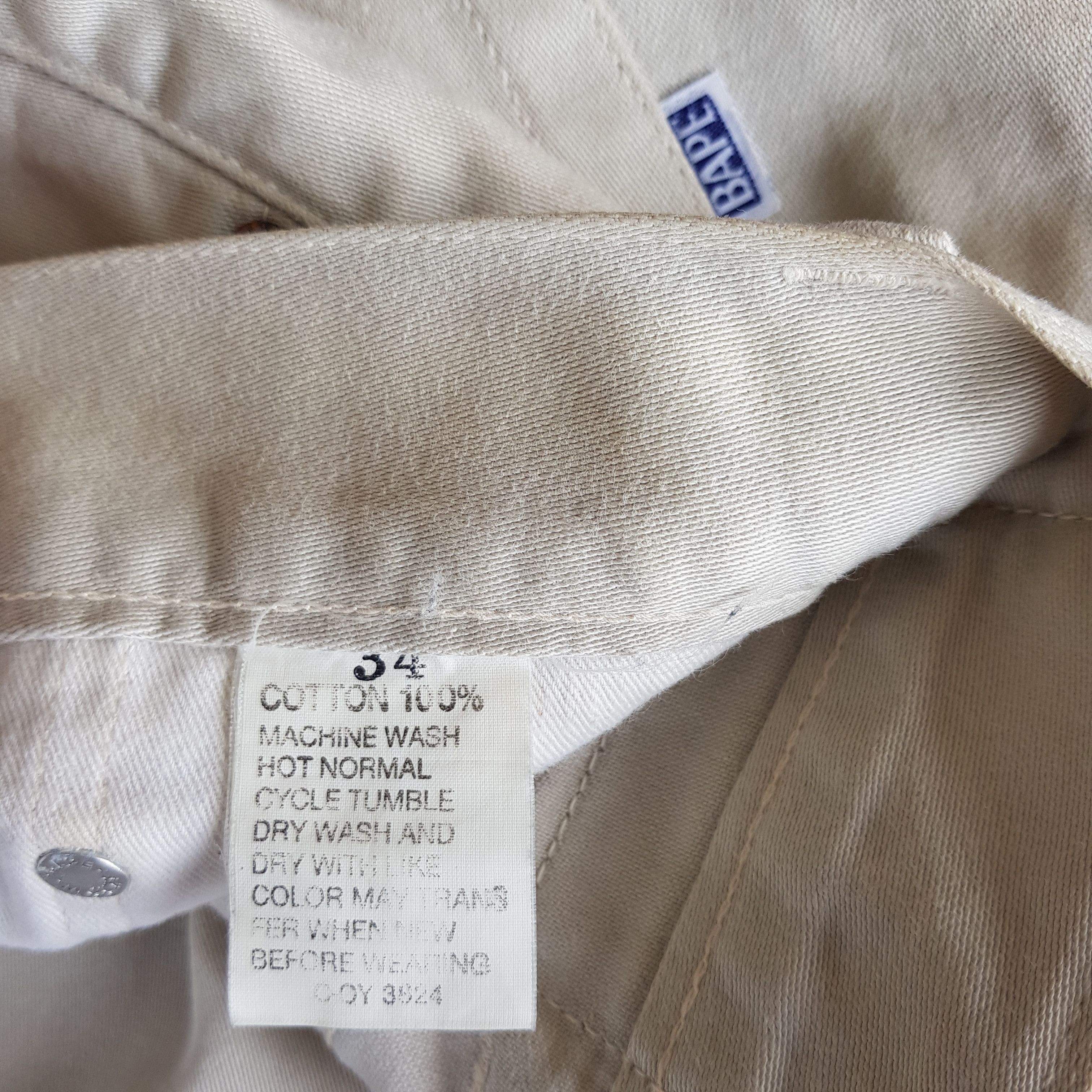 Bape Vintage Y2K Bape Denim A Bathing Ape Beige Jeans Pants Size US 32 / EU 48 - 11 Thumbnail