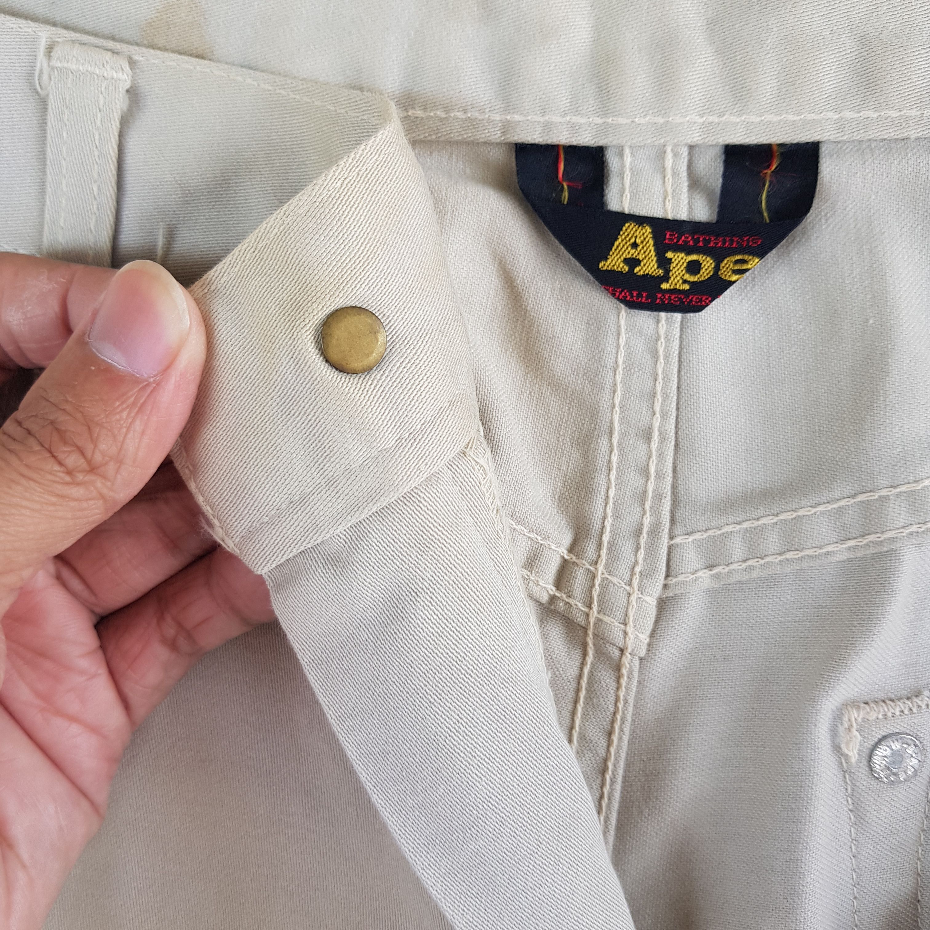 Bape Vintage Y2K Bape Denim A Bathing Ape Beige Jeans Pants Size US 32 / EU 48 - 9 Thumbnail