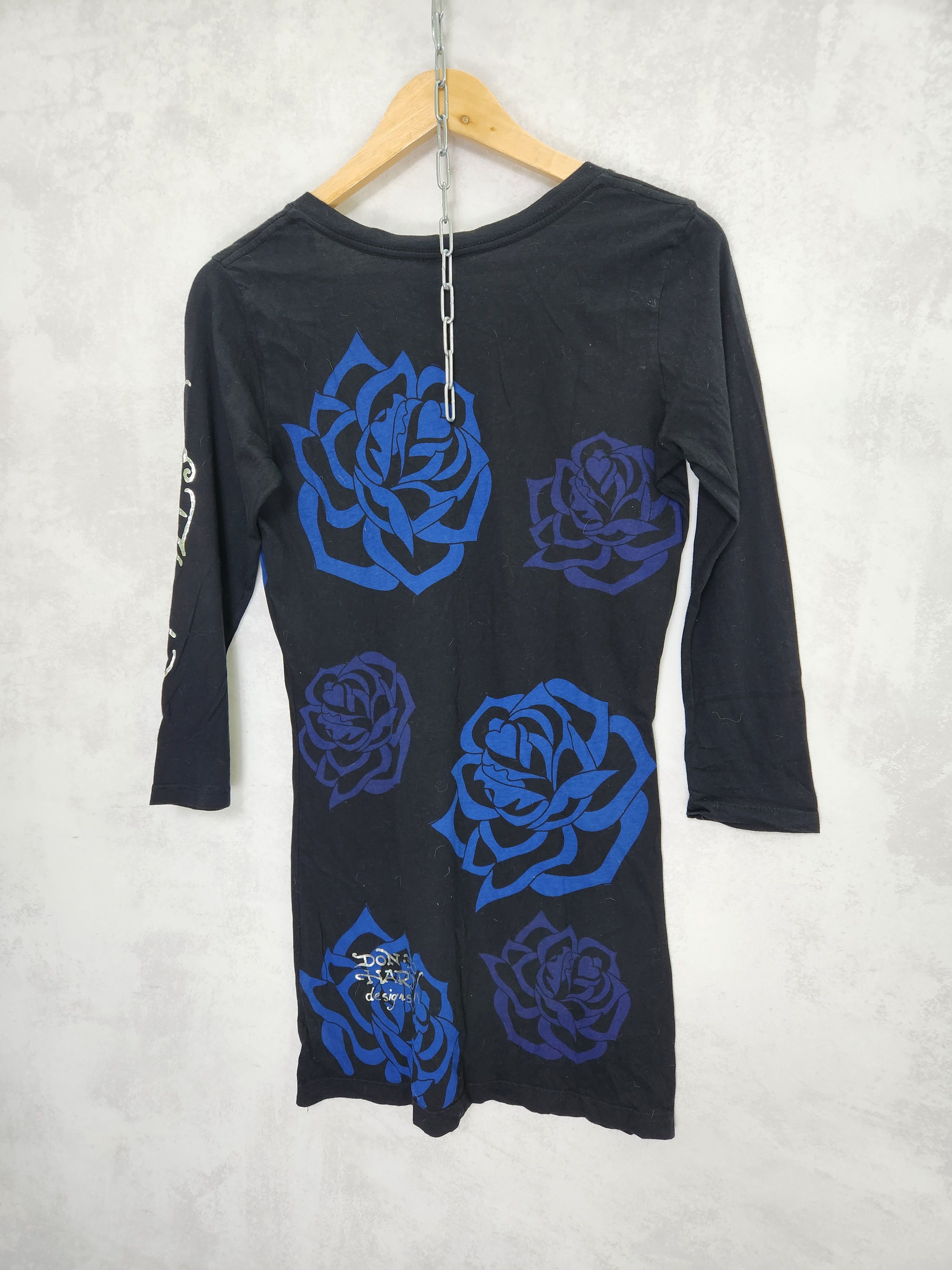 Christian Audigier ED HARDY FULL Skull PRINTED MINI DRESS Size L / US 10 / IT 46 - 4 Thumbnail
