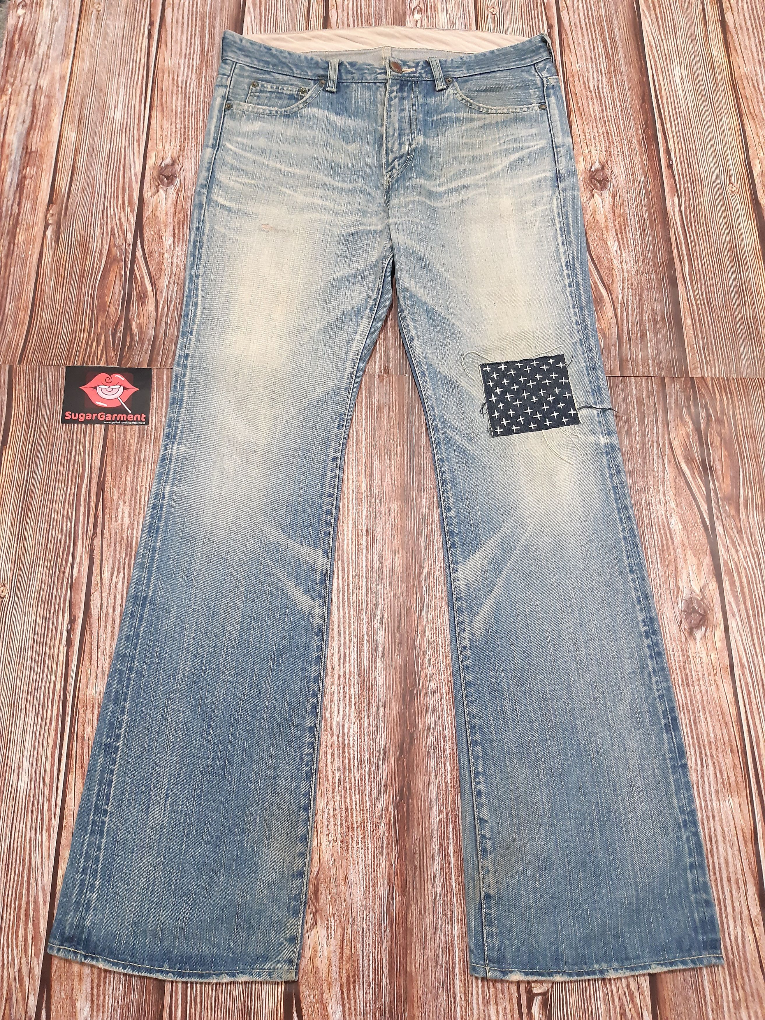 Japanese Brand Bell Bottoms Jeans Flare Japanese Sashiko Size US 34 / EU 50 - 1 Thumbnail