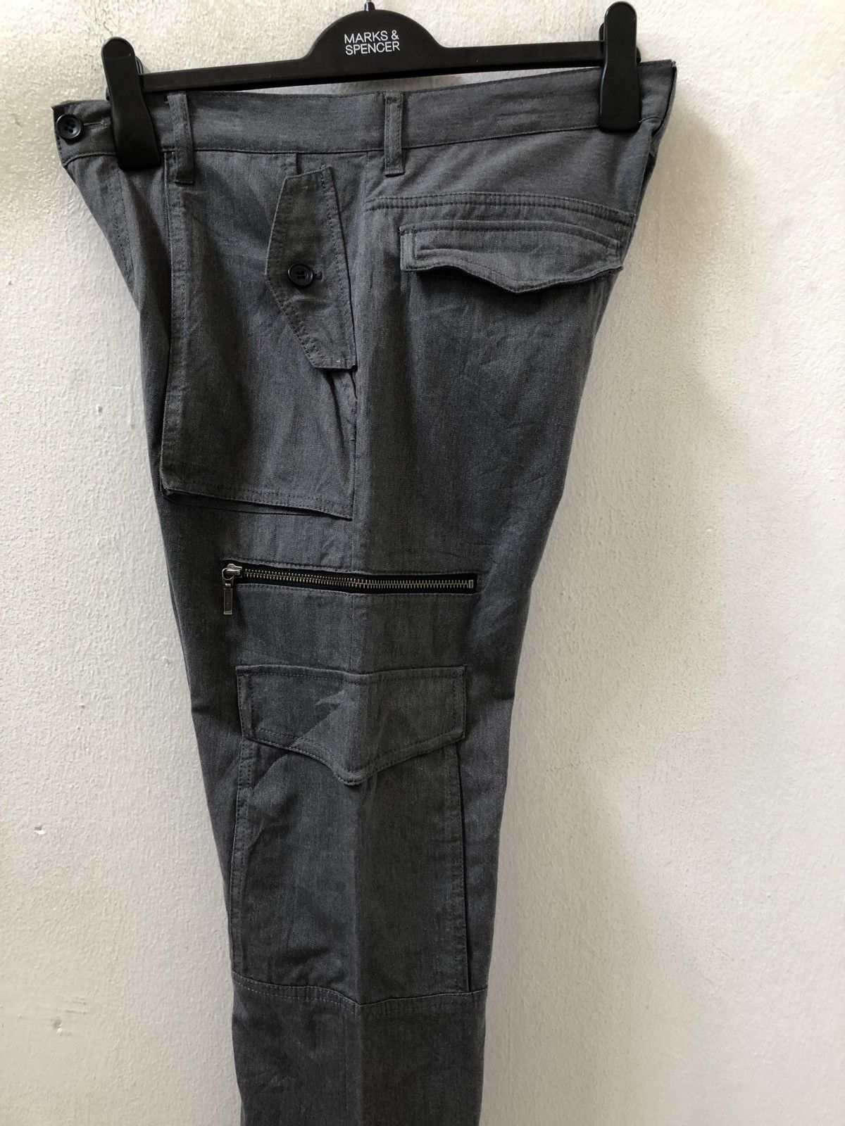Katharine Hamnett London Multiple Pocket Tactical Cargo Trouser Pant Grey Colour Size US 31 - 11 Thumbnail
