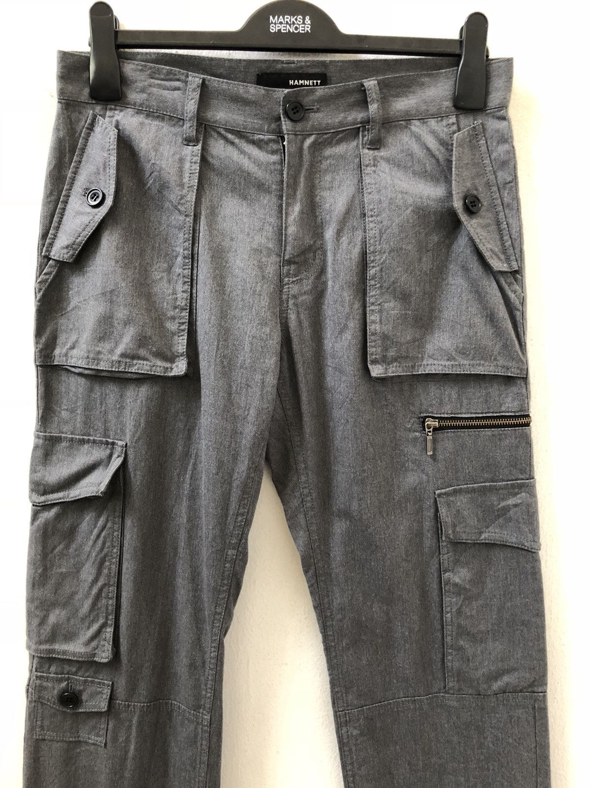 Katharine Hamnett London Multiple Pocket Tactical Cargo Trouser Pant Grey Colour Size US 31 - 2 Thumbnail