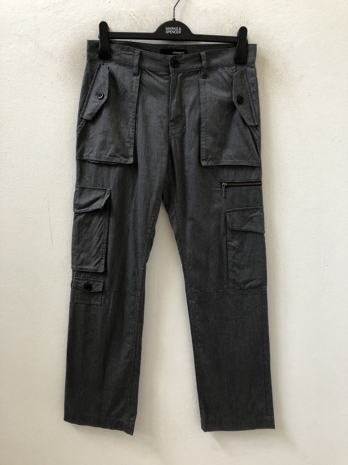 Katharine Hamnett London Multiple Pocket Tactical Cargo Trouser Pant Grey Colour Size US 31 - 1 Thumbnail