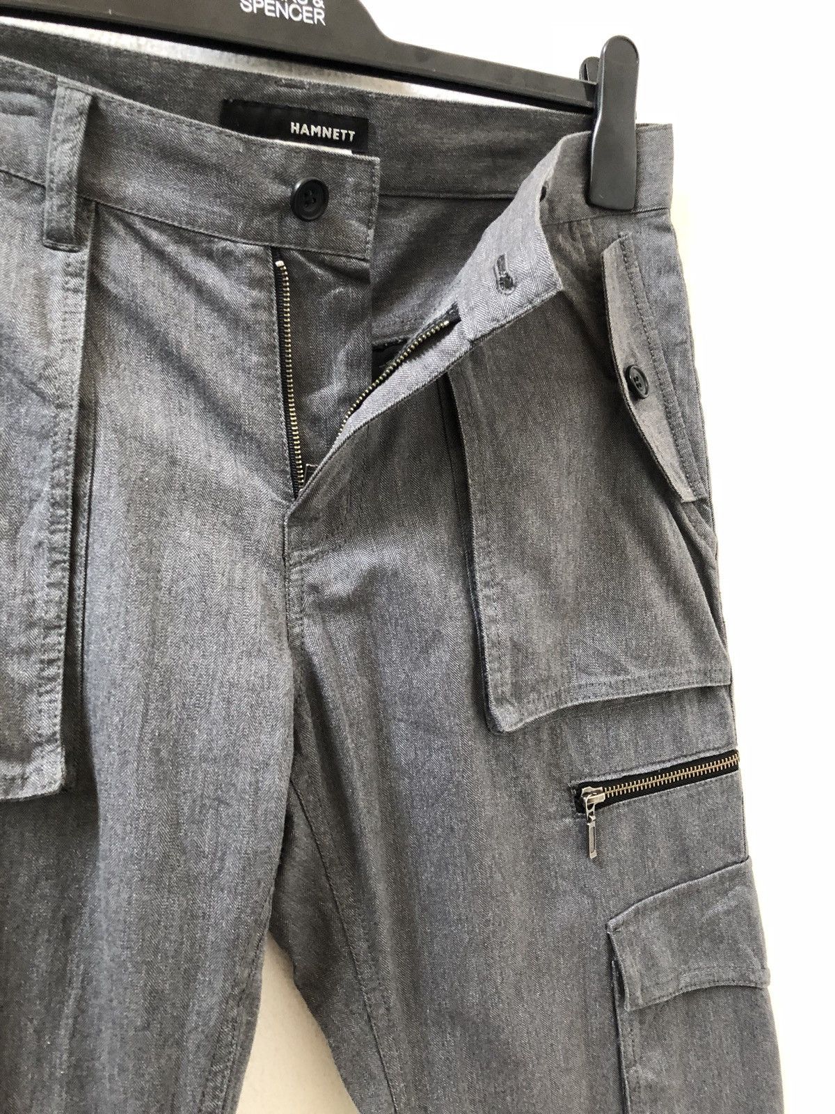 Katharine Hamnett London Multiple Pocket Tactical Cargo Trouser Pant Grey Colour Size US 31 - 6 Thumbnail