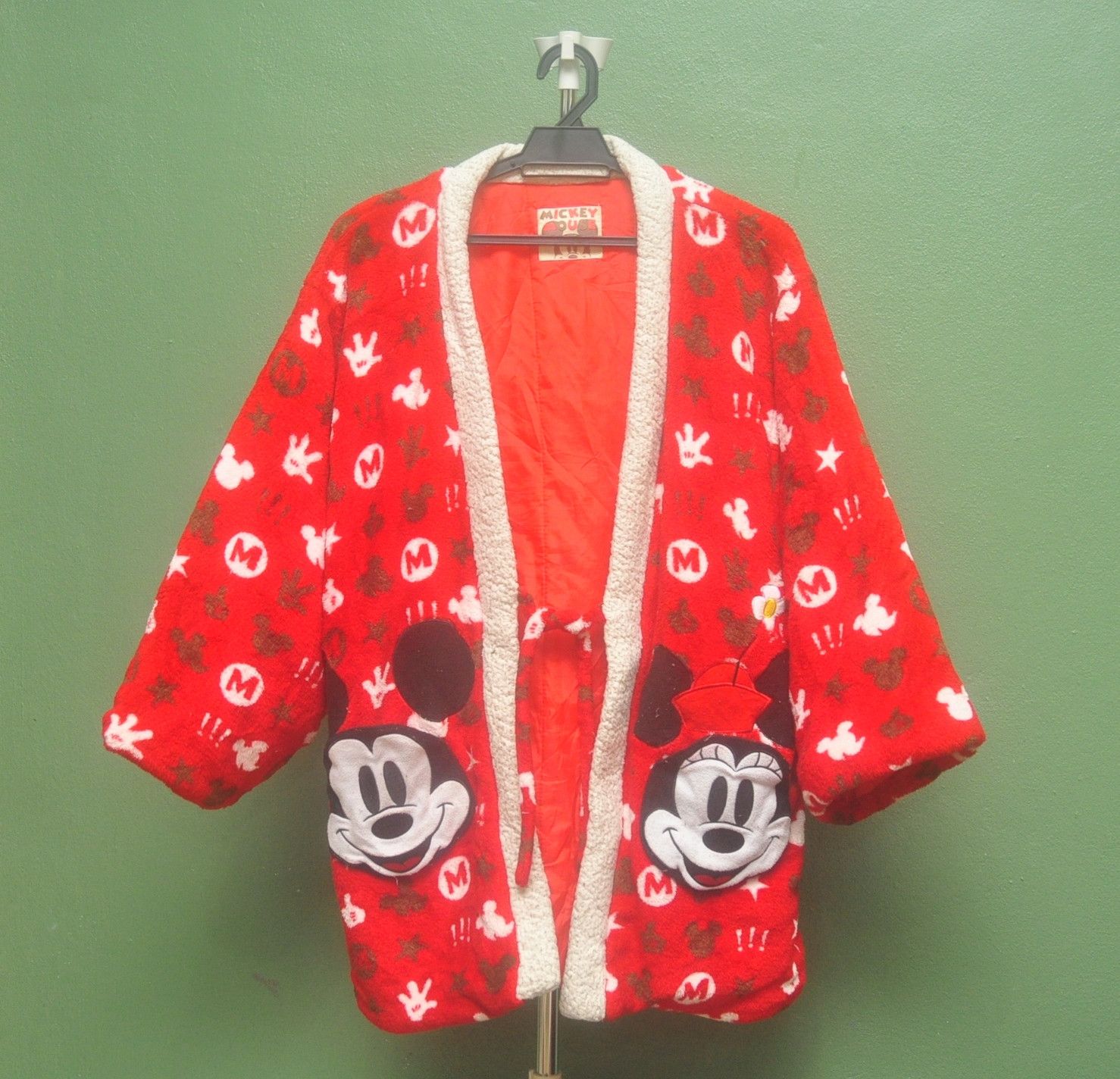 image of Kimono Japan Dragon x Mickey Mouse Vintage Mickey Mouse Fullprint Travis Scott Fashion Style in Red