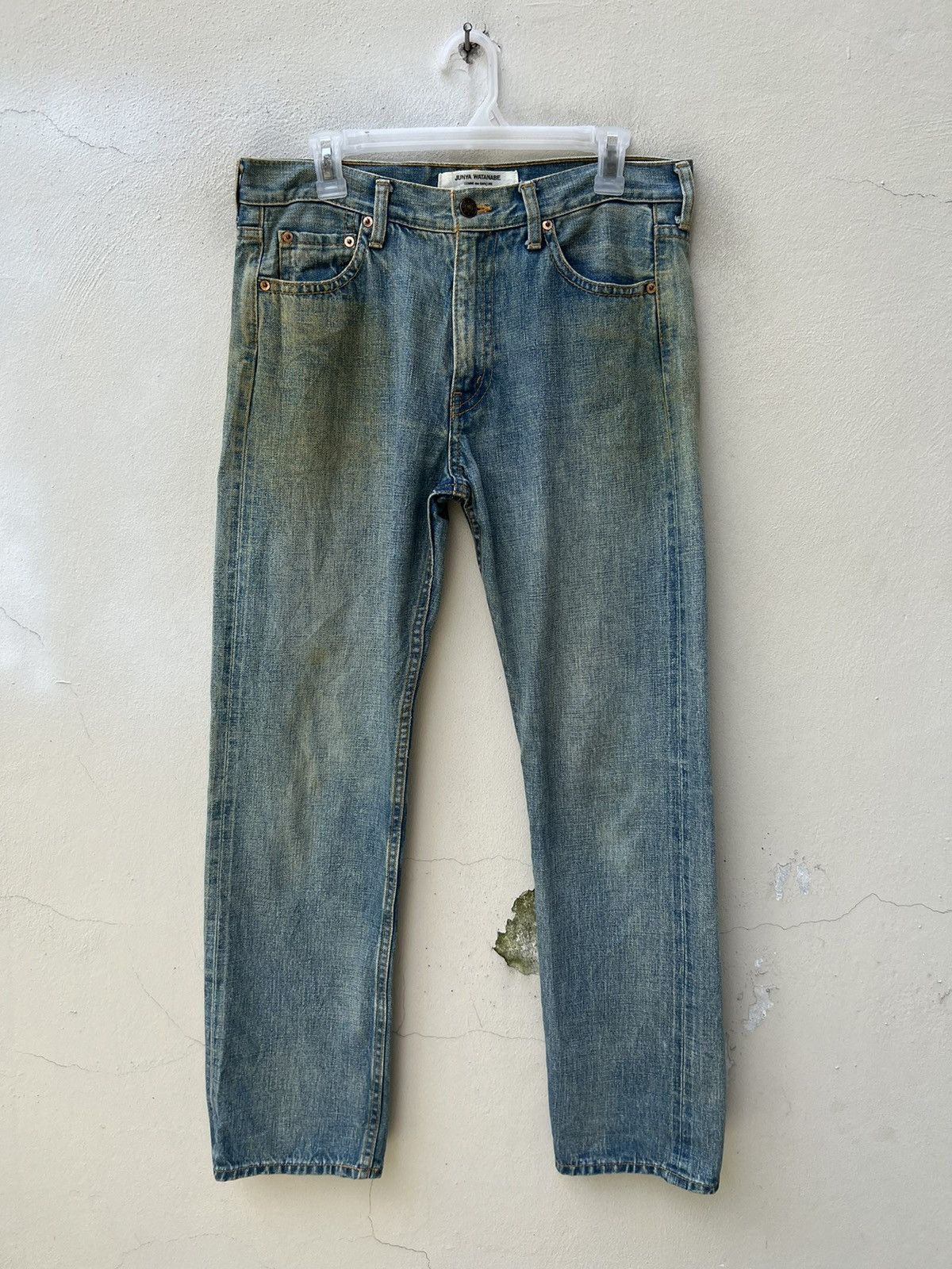 Comme des Garcons Vintage 2004 Junya Watanabe CDG Selvedge Denim Mudded Jeans Size US 31 - 6 Thumbnail
