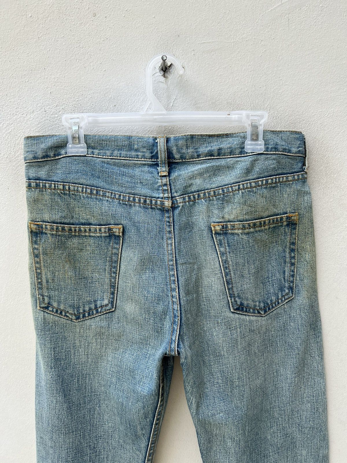 Comme des Garcons Vintage 2004 Junya Watanabe CDG Selvedge Denim Mudded Jeans Size US 31 - 17 Thumbnail