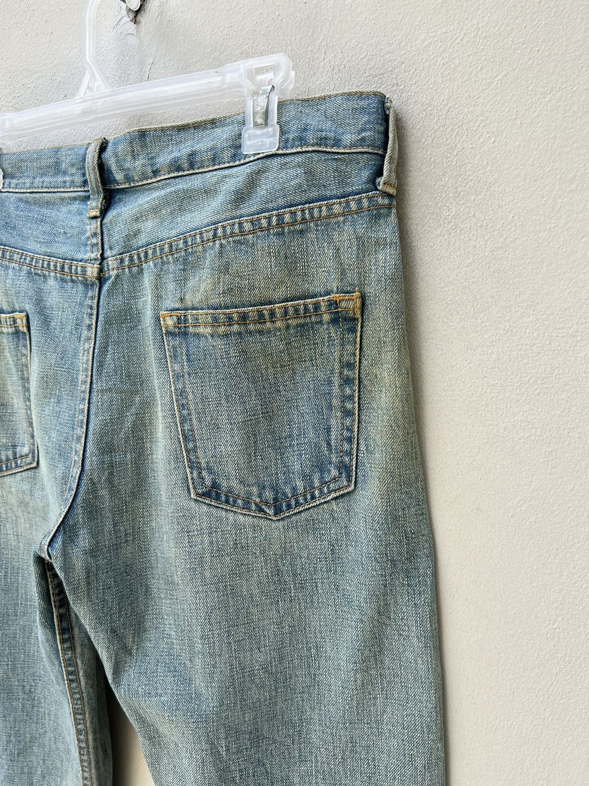Comme des Garcons Vintage 2004 Junya Watanabe CDG Selvedge Denim Mudded Jeans Size US 31 - 20 Thumbnail