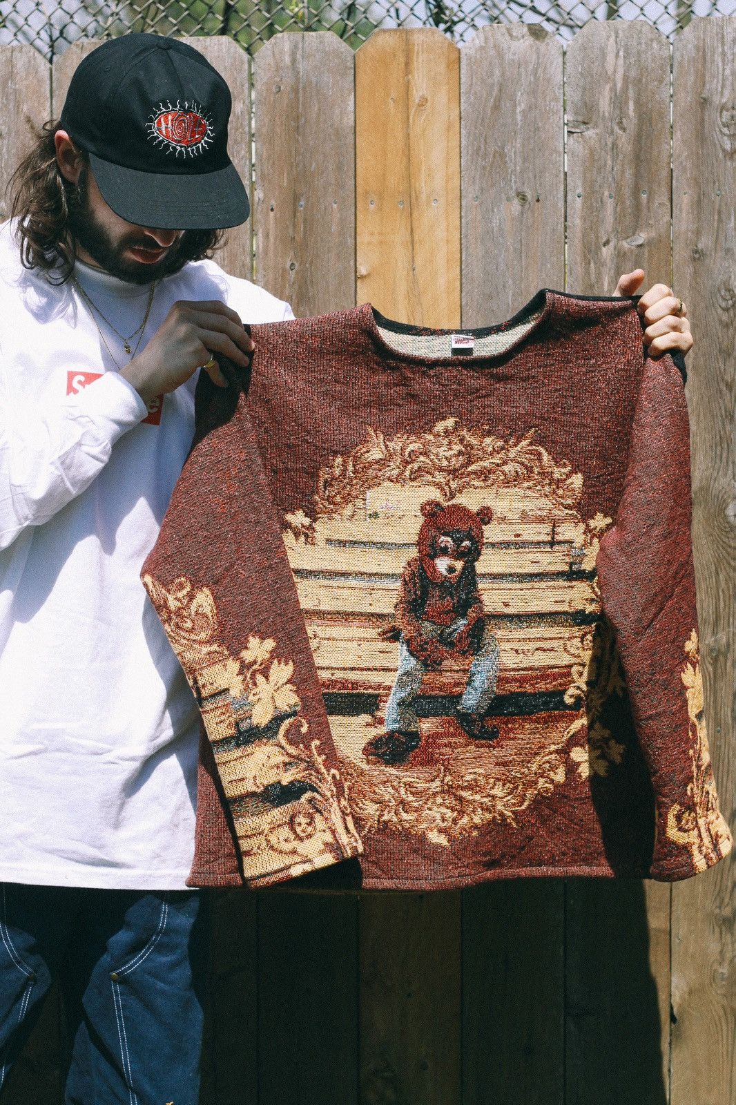 Other Kanye West College Dropout custom tapestry sweater vintage Size US L / EU 52-54 / 3 - 1 Thumbnail