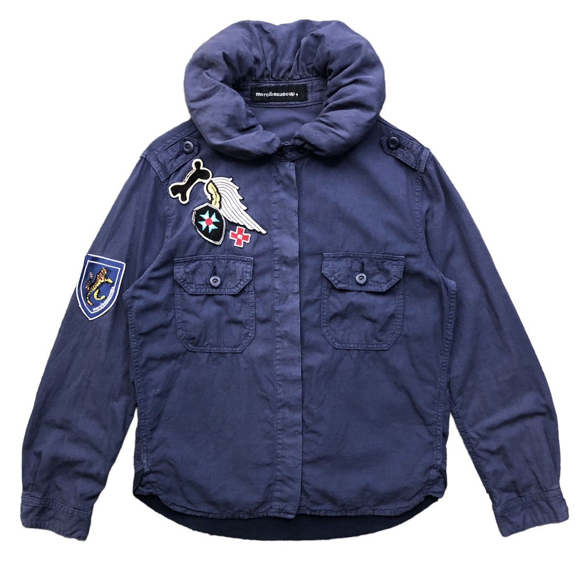 image of Archival Clothing x Issey Miyake mercibeaucoup Patches Button Up Shirt, Men's (Size Medium)