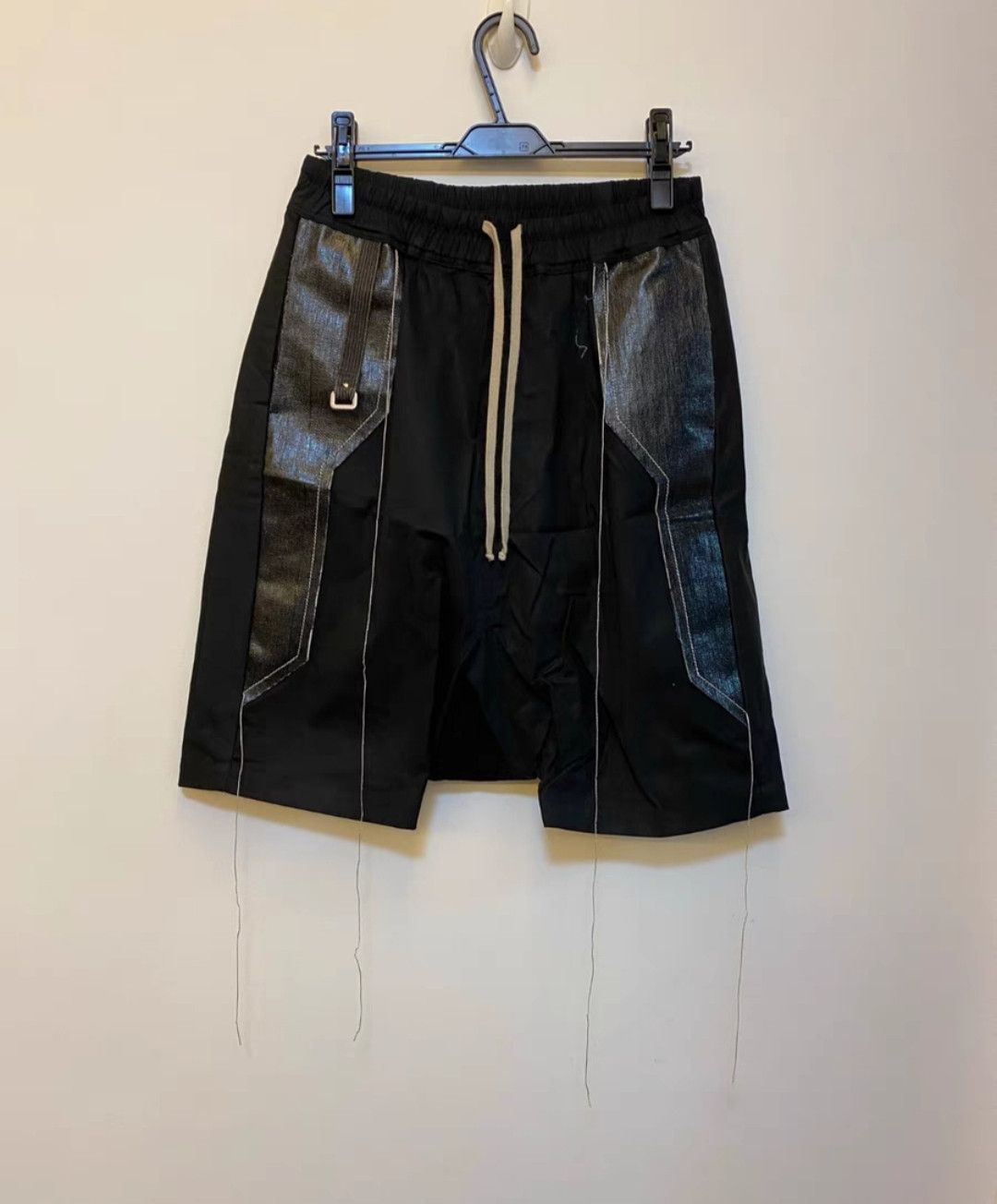 image of Rick Owens Ro 19Ss Babel Wax Patchwork Shorts in Black, Men's (Size 40)