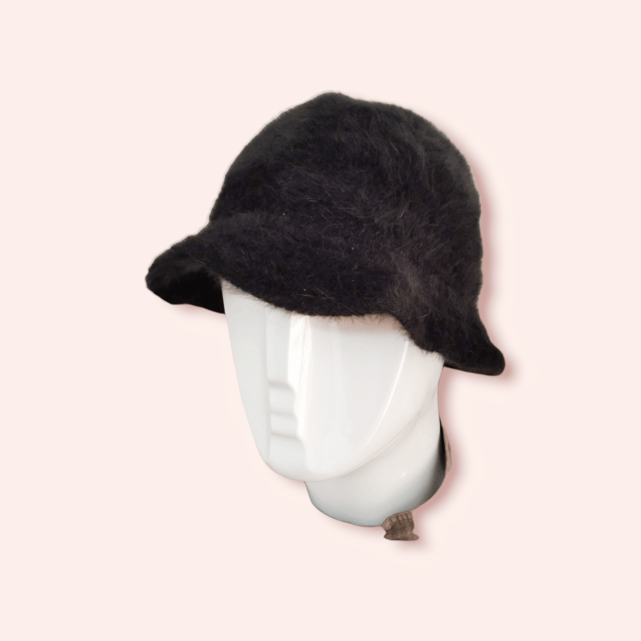 VINTAGE MOHAIR HAIRY FUR WOOL BLEND BUCKET HAT