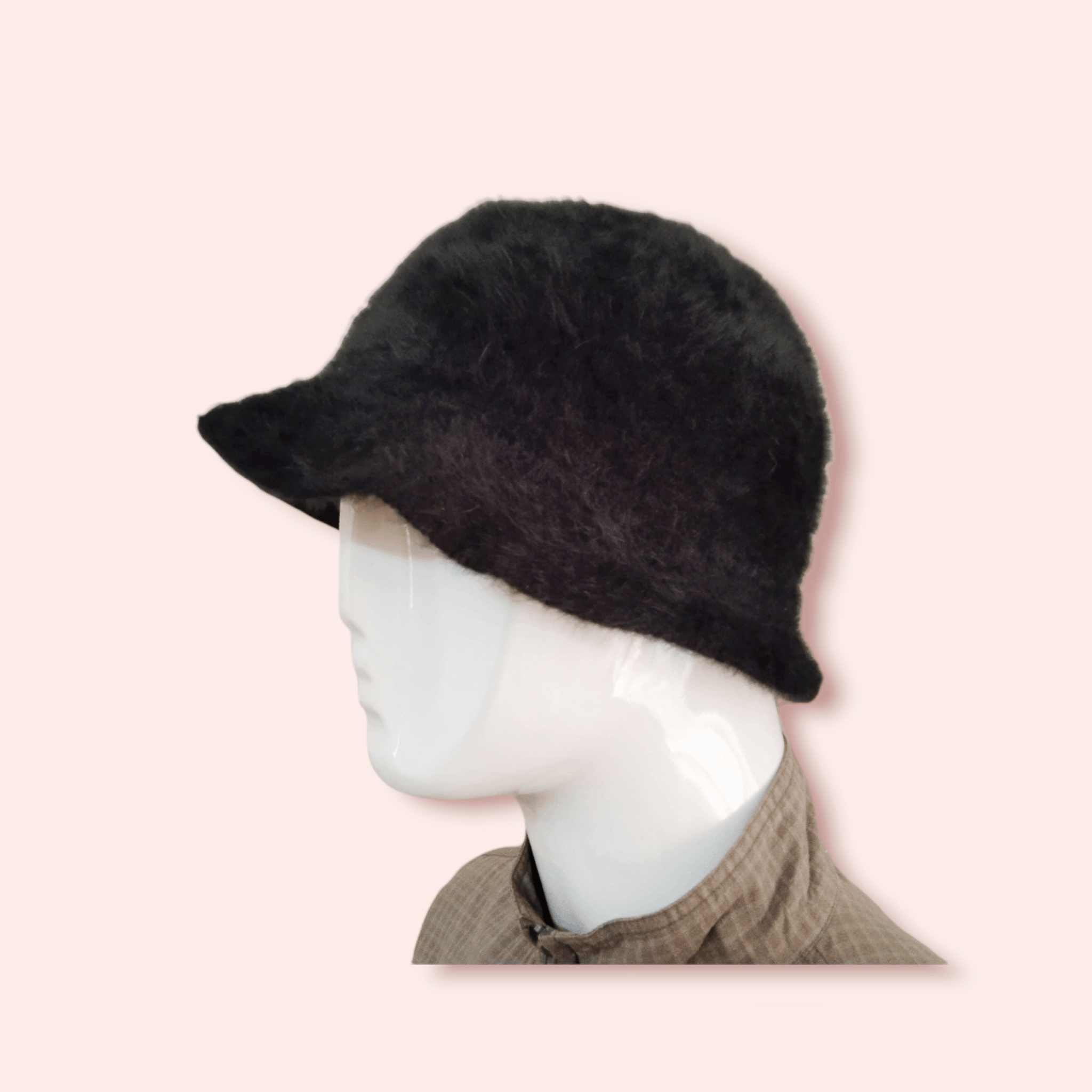 Japanese Brand VINTAGE MOHAIR HAIRY FUR WOOL BLEND BUCKET HAT Size ONE SIZE - 2 Thumbnail
