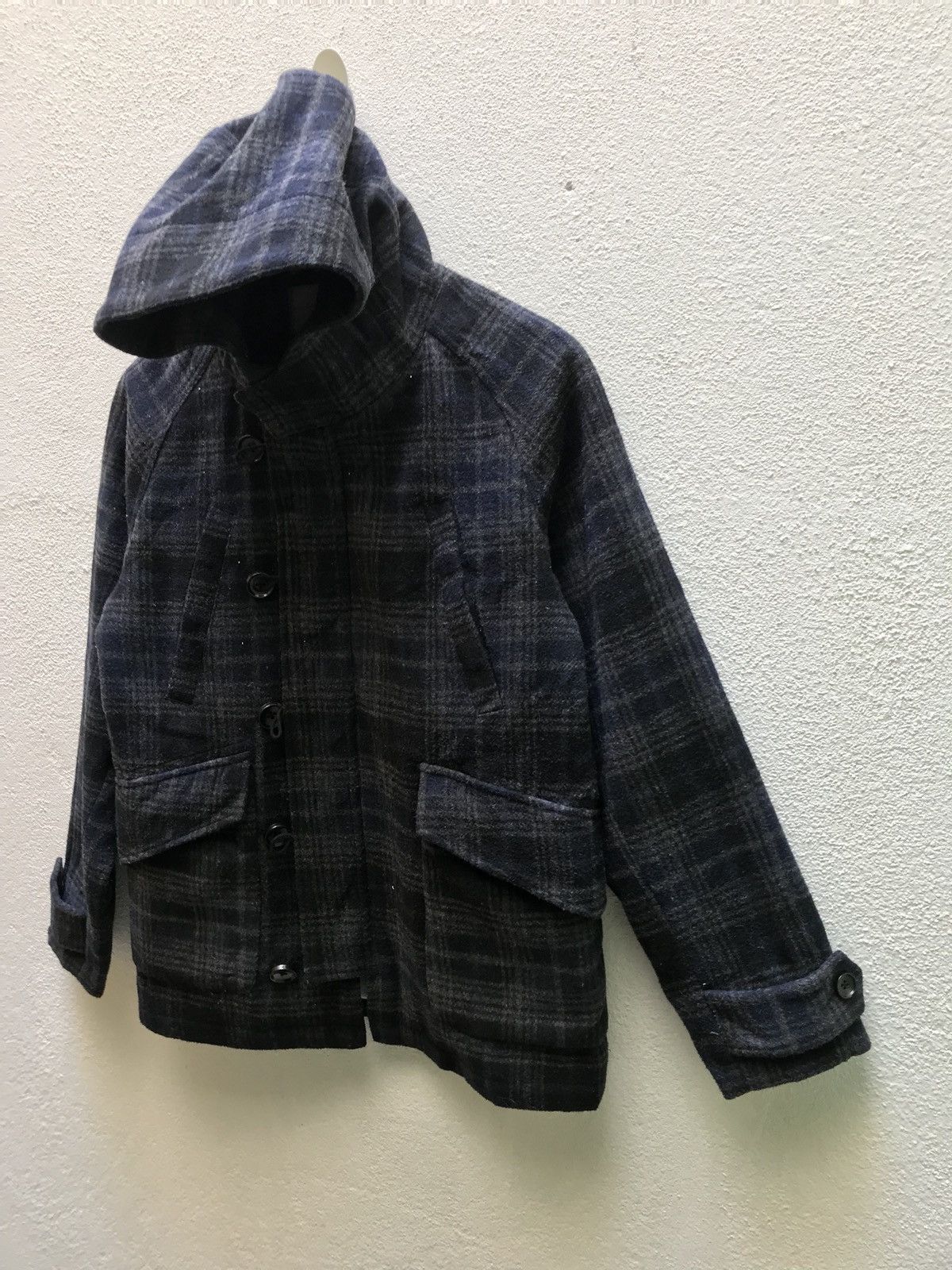Japanese Brand × Other 🔥💢 Wool Checker Coat Zip Up Jacket Size US L / EU 52-54 / 3 - 2 Thumbnail