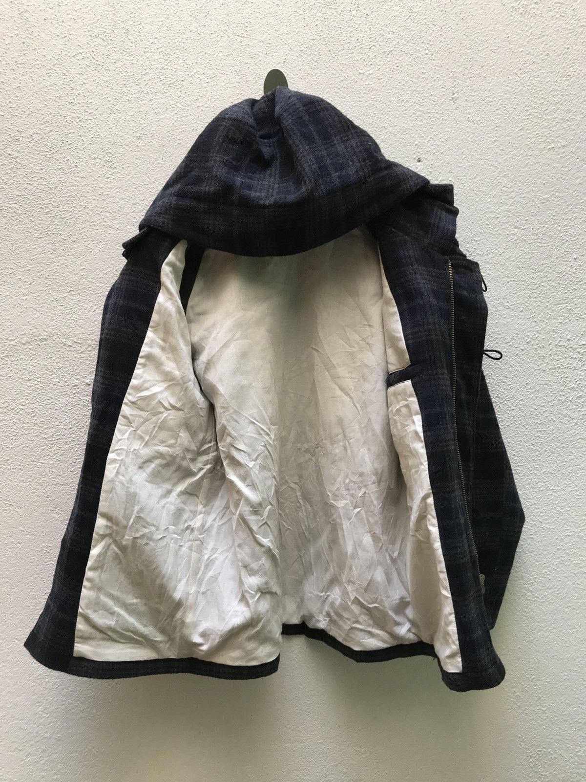 Japanese Brand × Other 🔥💢 Wool Checker Coat Zip Up Jacket Size US L / EU 52-54 / 3 - 8 Thumbnail