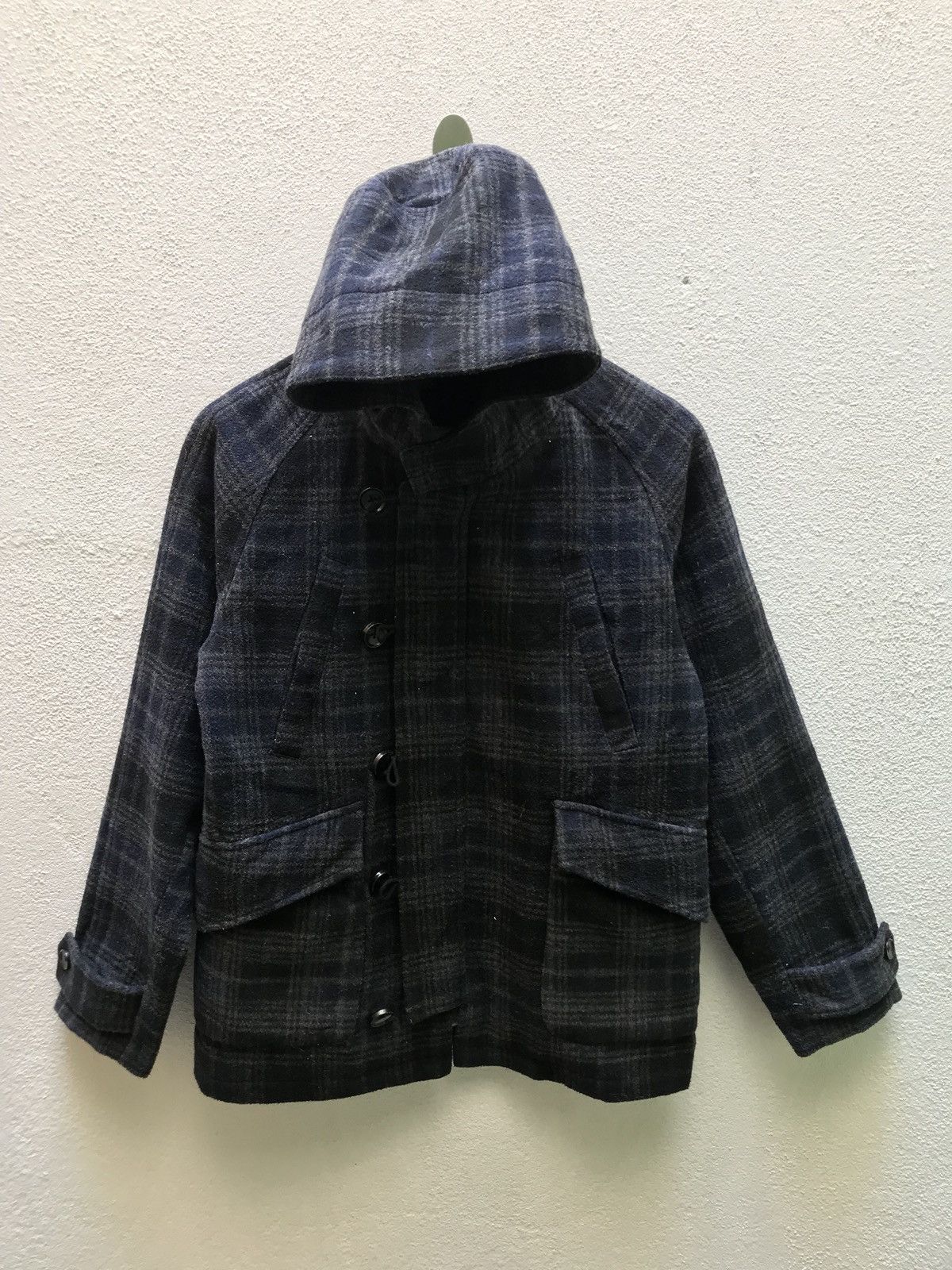 Japanese Brand × Other 🔥💢 Wool Checker Coat Zip Up Jacket Size US L / EU 52-54 / 3 - 1 Thumbnail