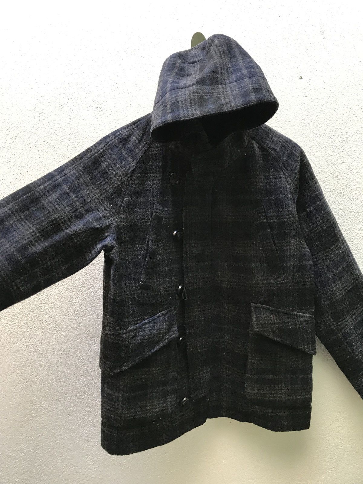 Japanese Brand × Other 🔥💢 Wool Checker Coat Zip Up Jacket Size US L / EU 52-54 / 3 - 4 Thumbnail