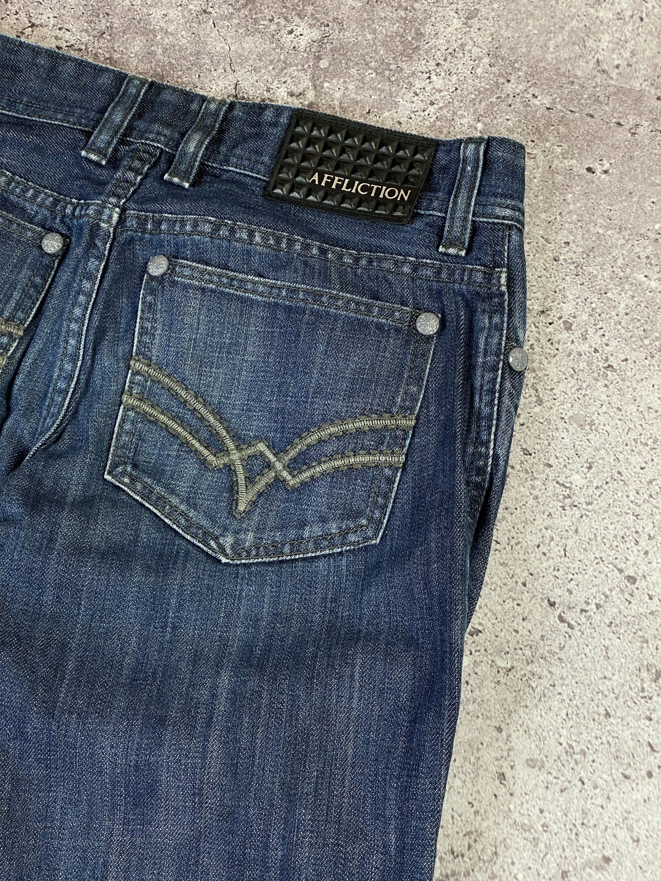 Affliction Vintage y2k Affliction Punk Gothic Opium Rare Jeans Size US 29 - 5 Thumbnail