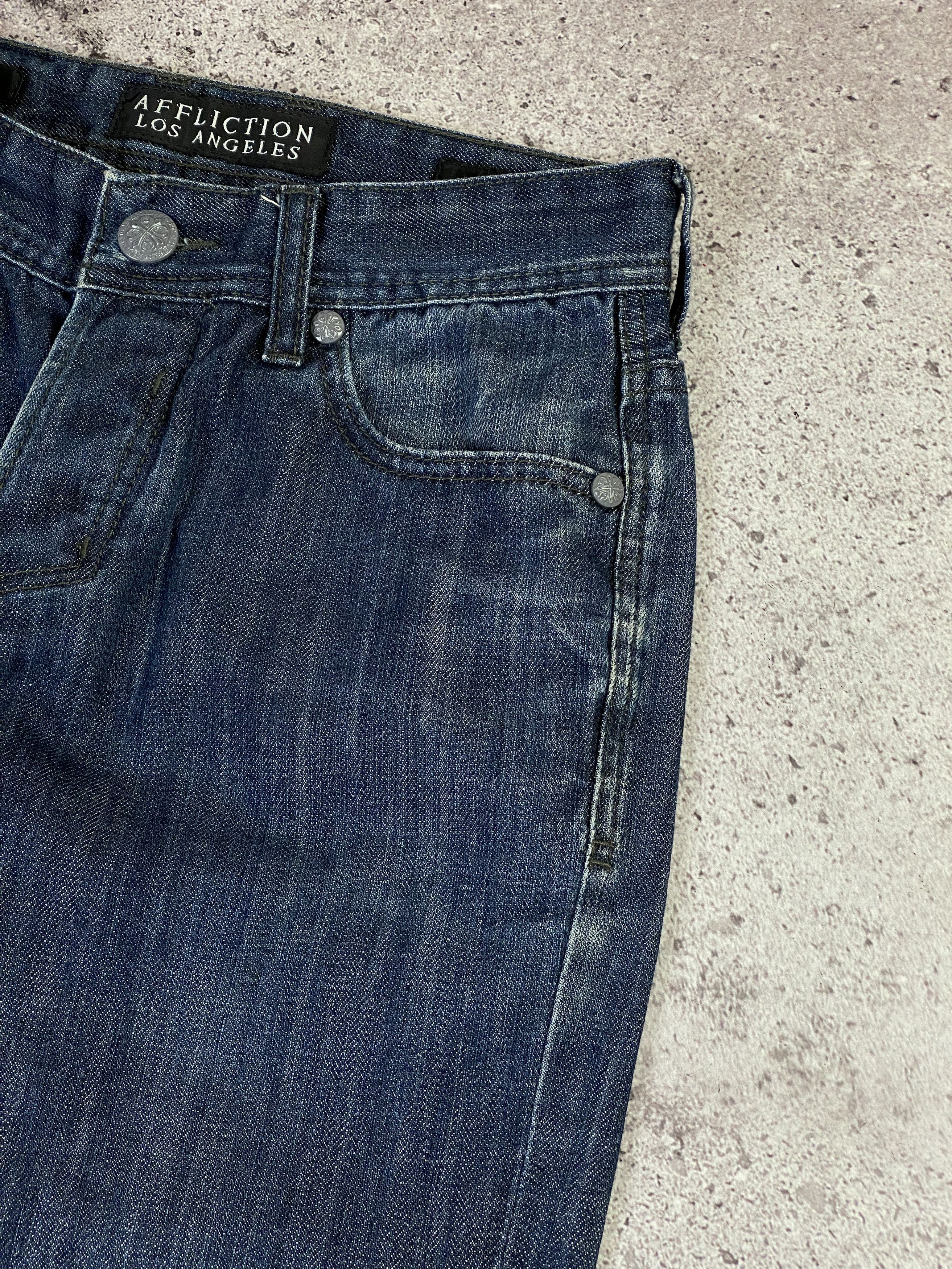 Affliction Vintage y2k Affliction Punk Gothic Opium Rare Jeans Size US 29 - 9 Thumbnail