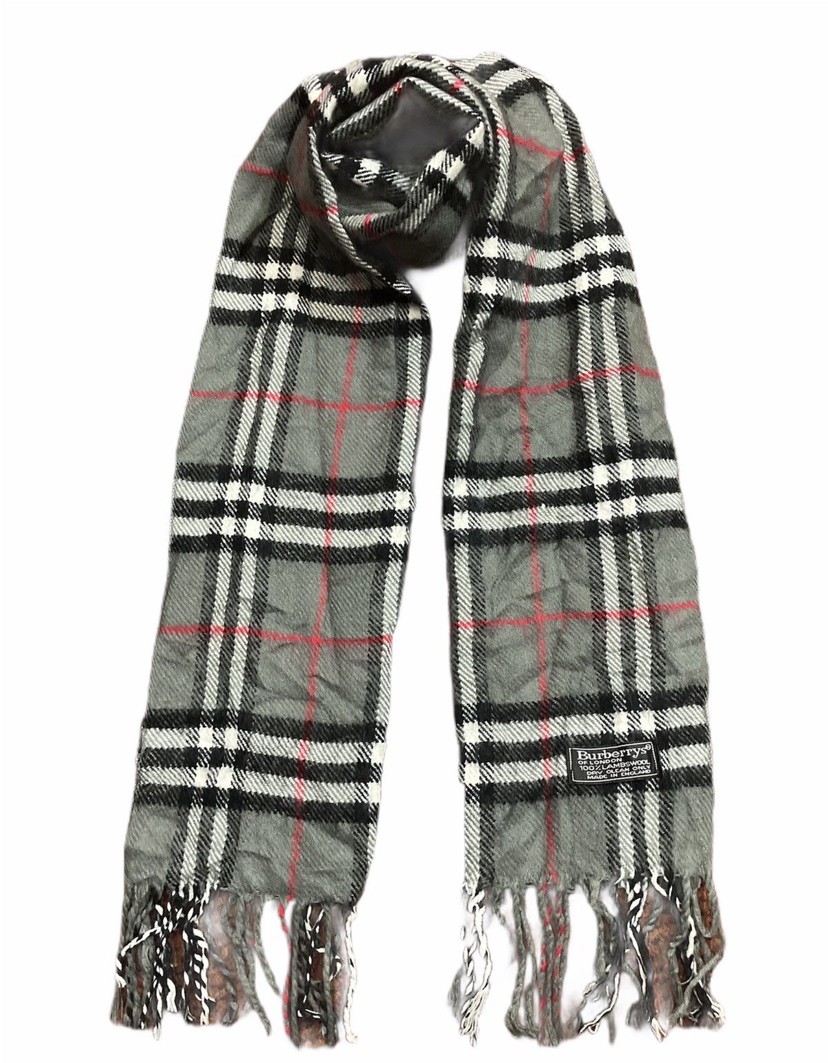 Burberry × Vintage Vintage Burberry Nova Check Lambswool Scarf Size ONE SIZE - 1 Thumbnail