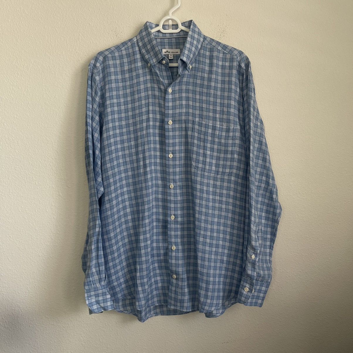 $175 Peter Millar 100% Linen Button Down Long Sleeve Shirt
