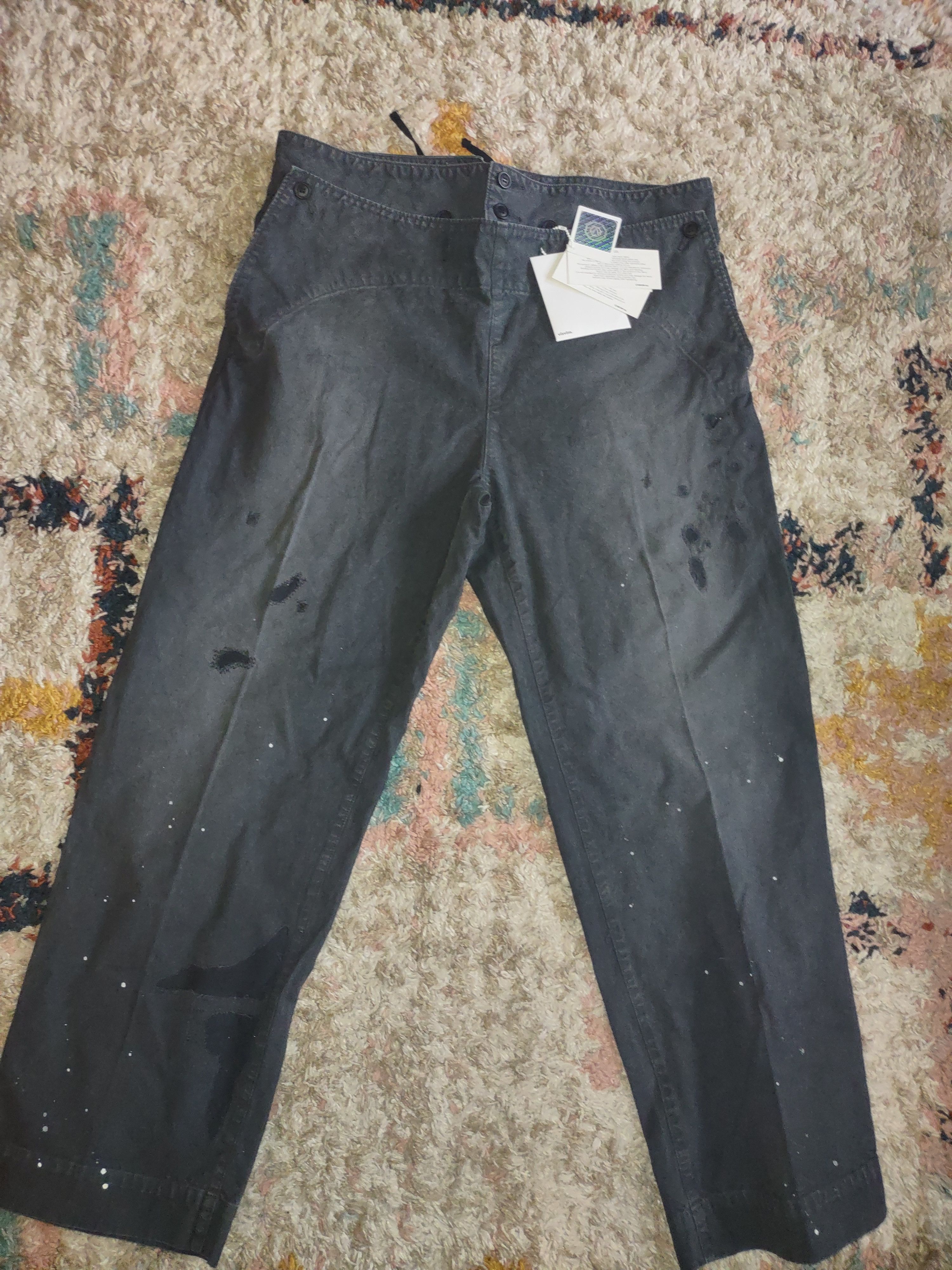 Image of Visvim Holman Sailor Pants Damaged in Black, Men's (Size 36)