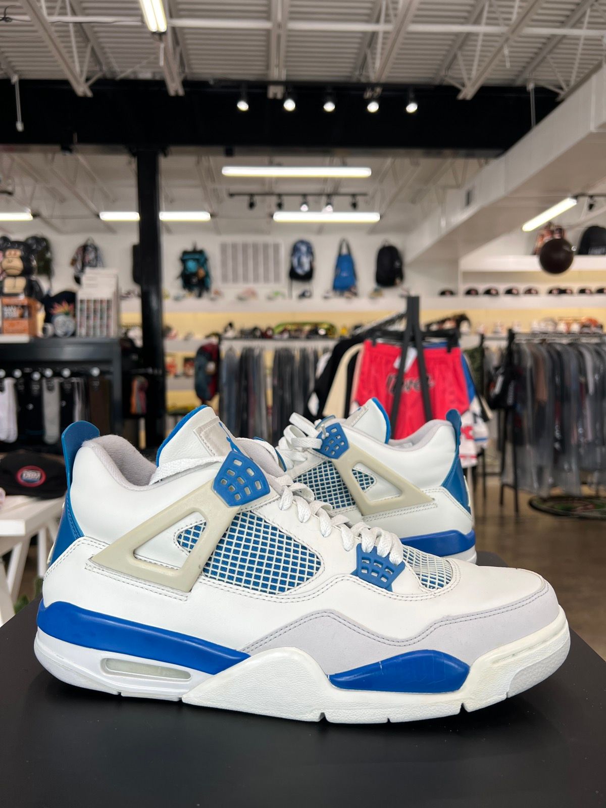 Pre-owned Jordan Nike Jordan Iv 4 Military Blue Size 12 (2006) Shoes In White