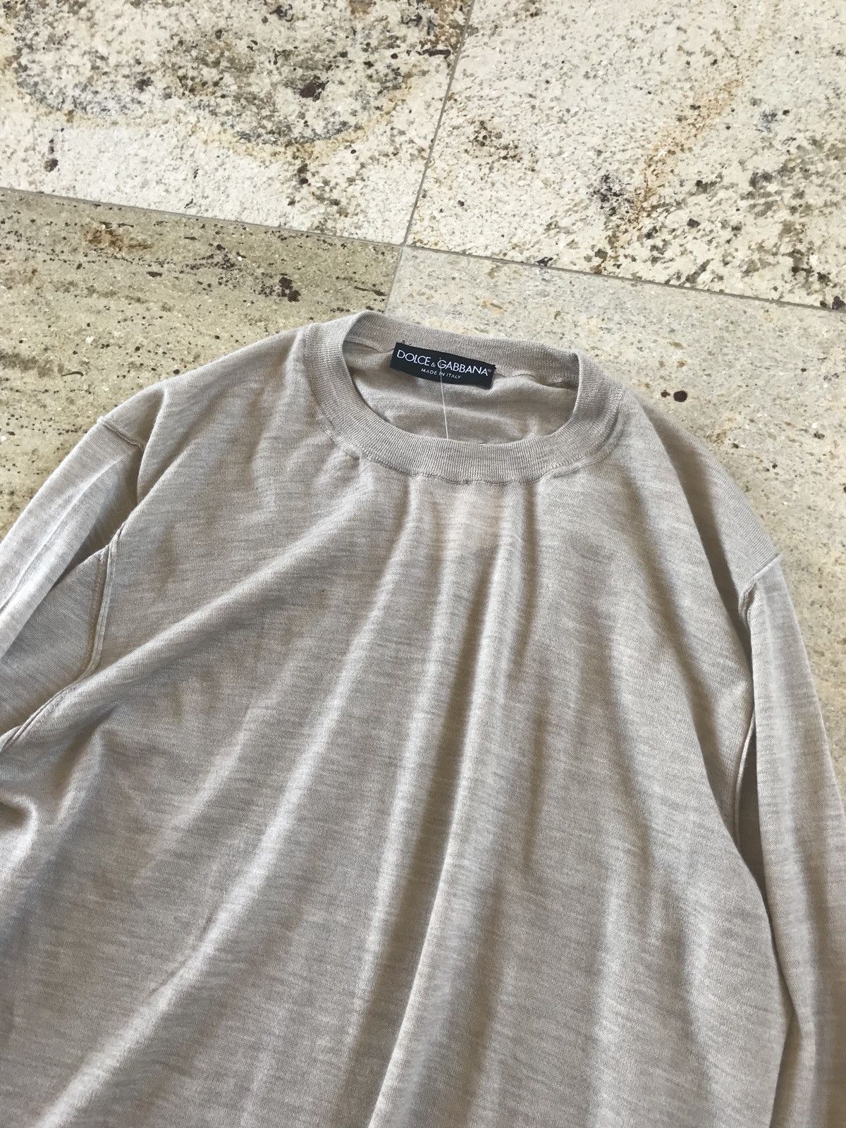 Dolce & Gabbana 100% Cashmere Beige Knit Size US XL / EU 56 / 4 - 6 Thumbnail