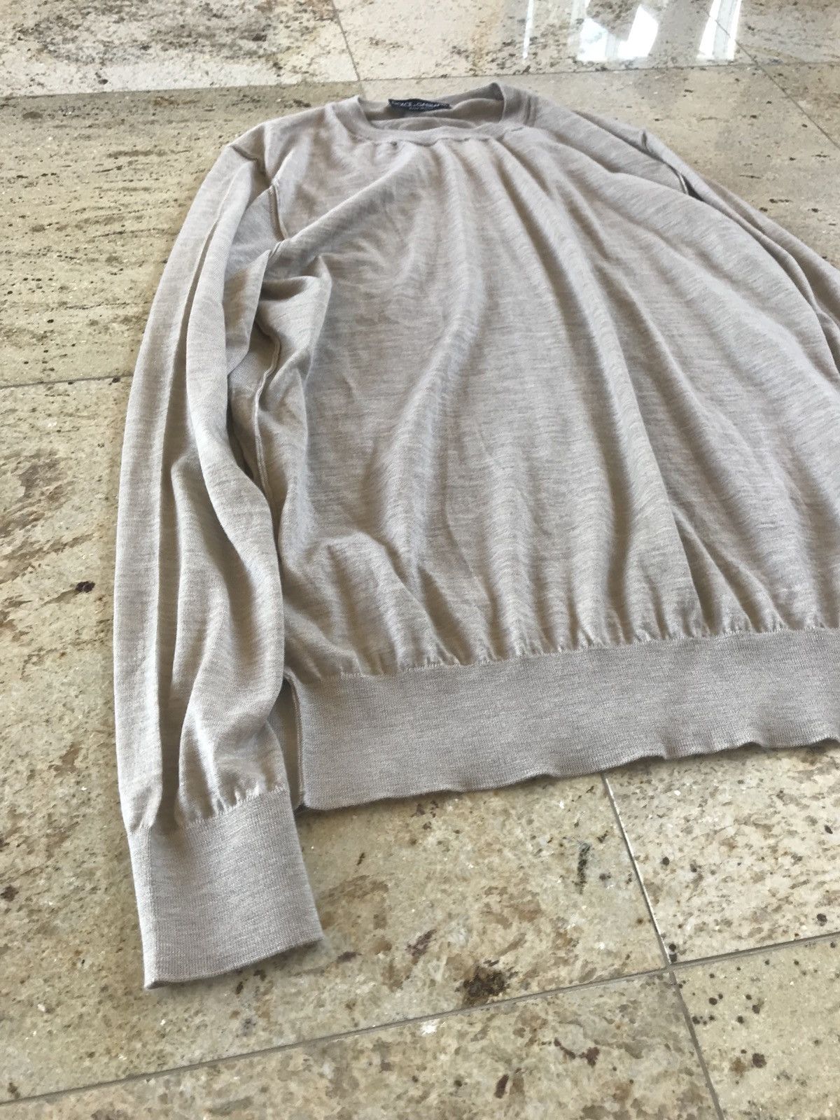 Dolce & Gabbana 100% Cashmere Beige Knit Size US XL / EU 56 / 4 - 4 Thumbnail