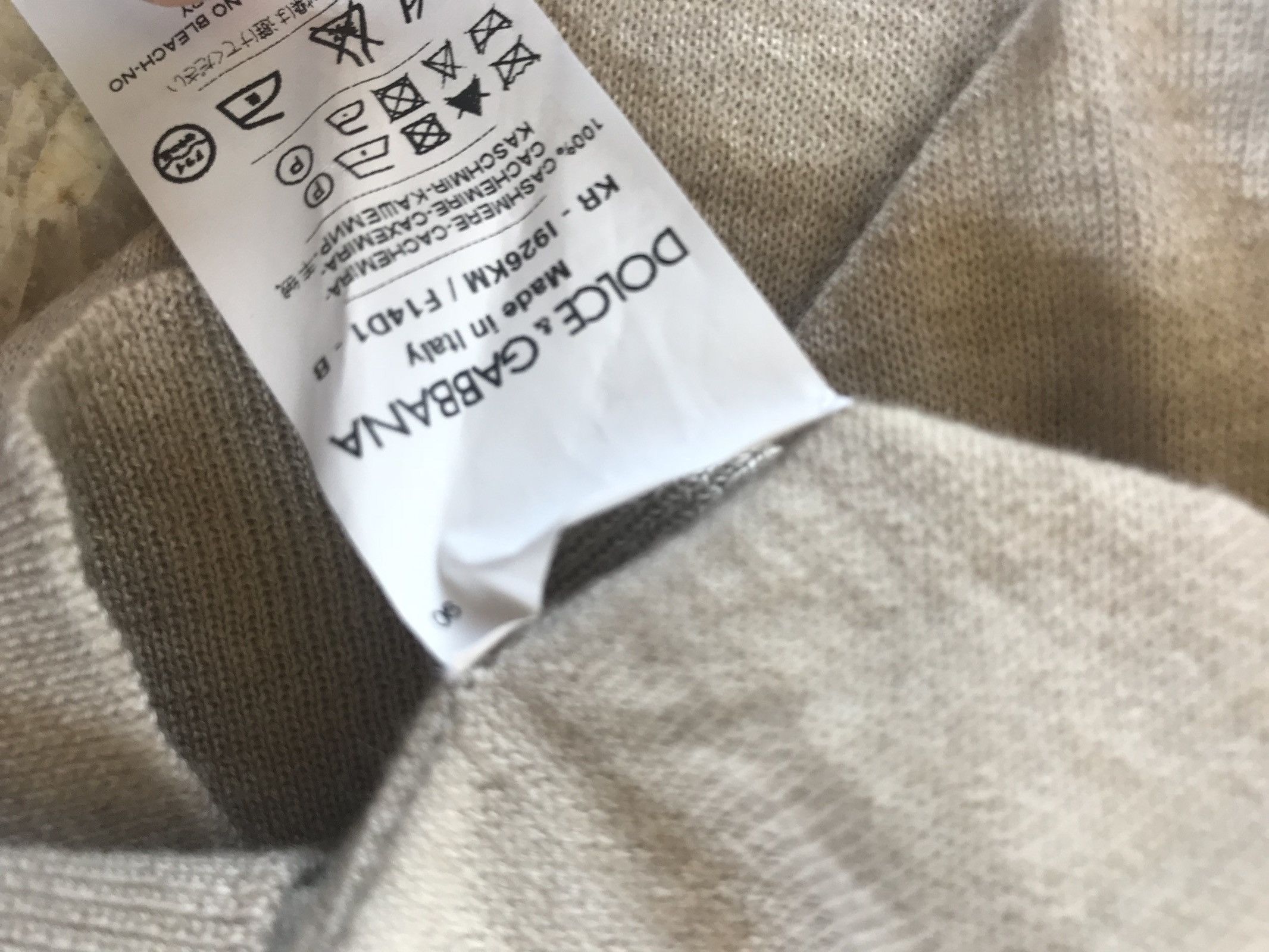 Dolce & Gabbana 100% Cashmere Beige Knit Size US XL / EU 56 / 4 - 8 Thumbnail