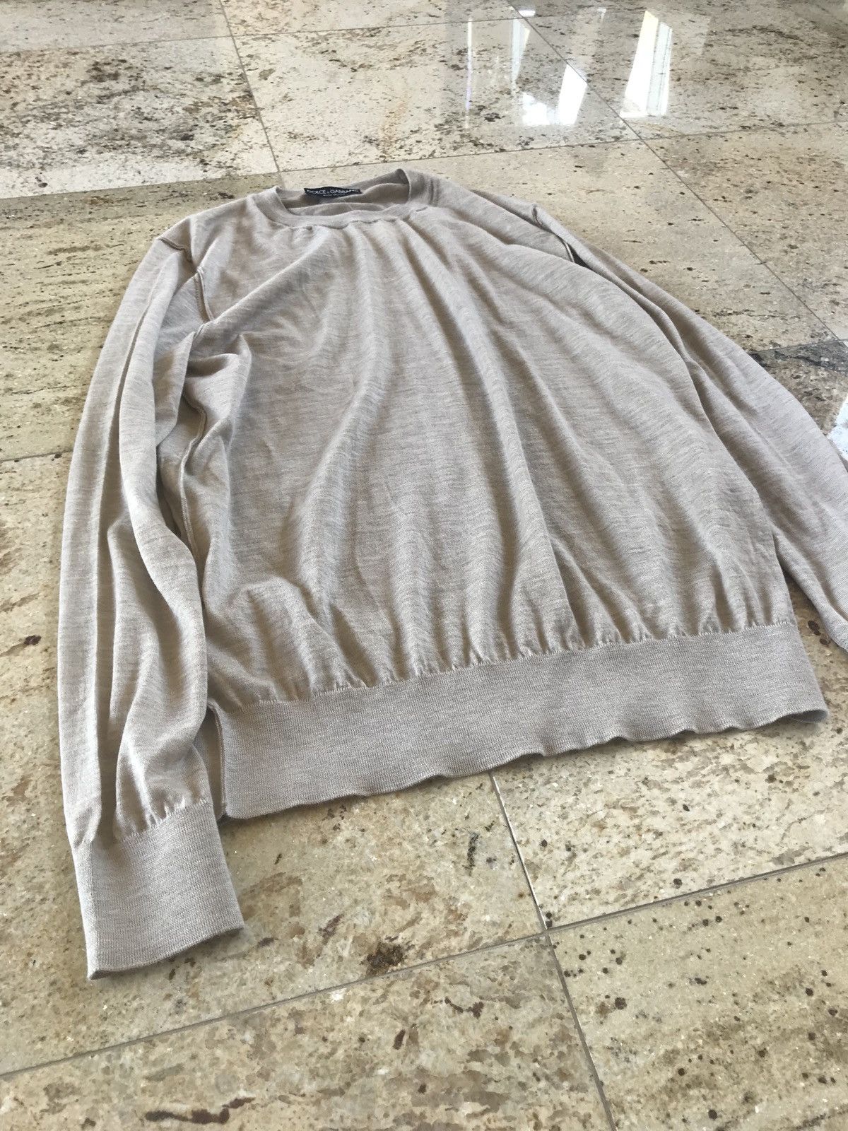Dolce & Gabbana 100% Cashmere Beige Knit Size US XL / EU 56 / 4 - 3 Thumbnail