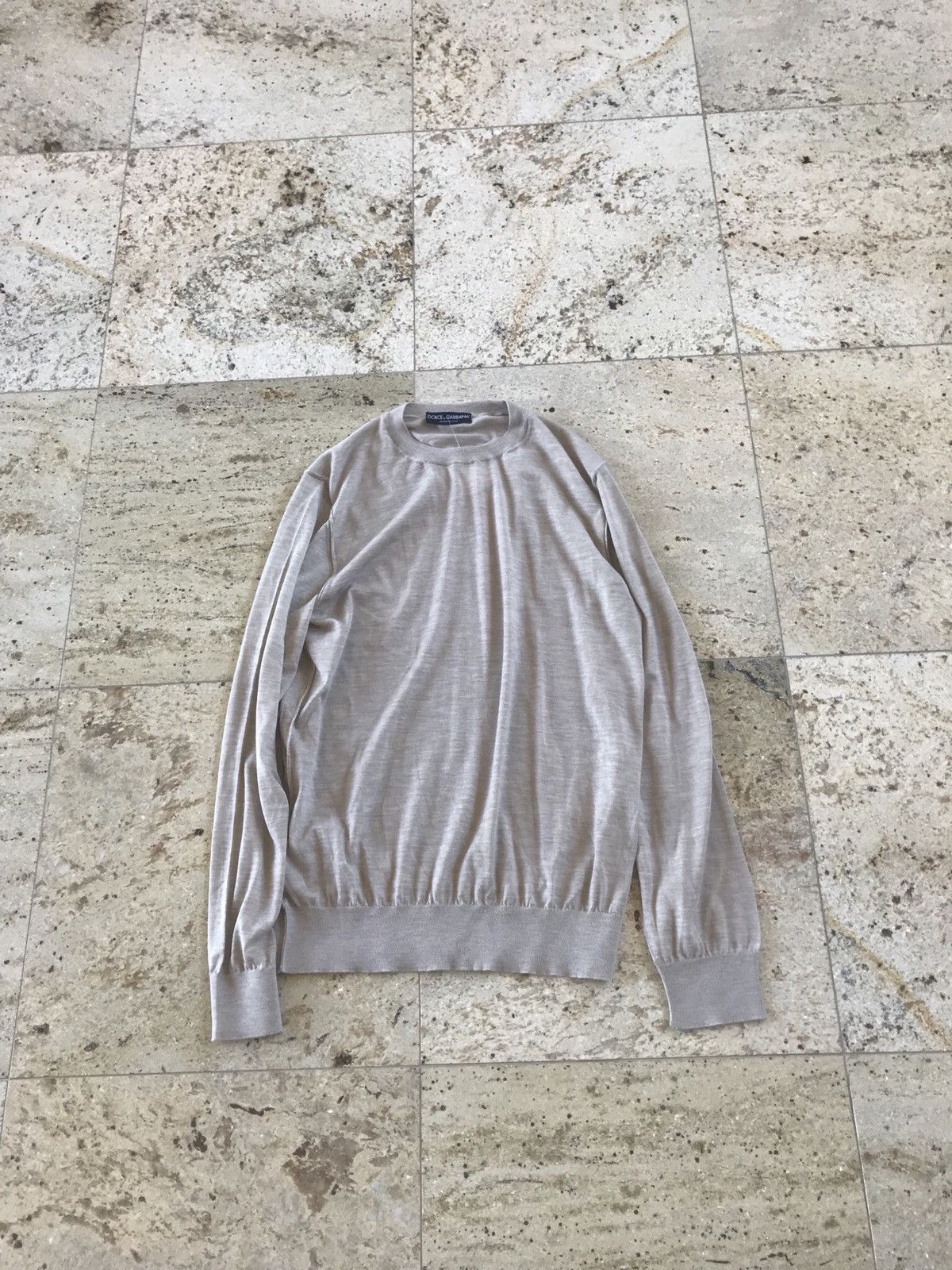 Dolce & Gabbana 100% Cashmere Beige Knit Size US XL / EU 56 / 4 - 1 Thumbnail