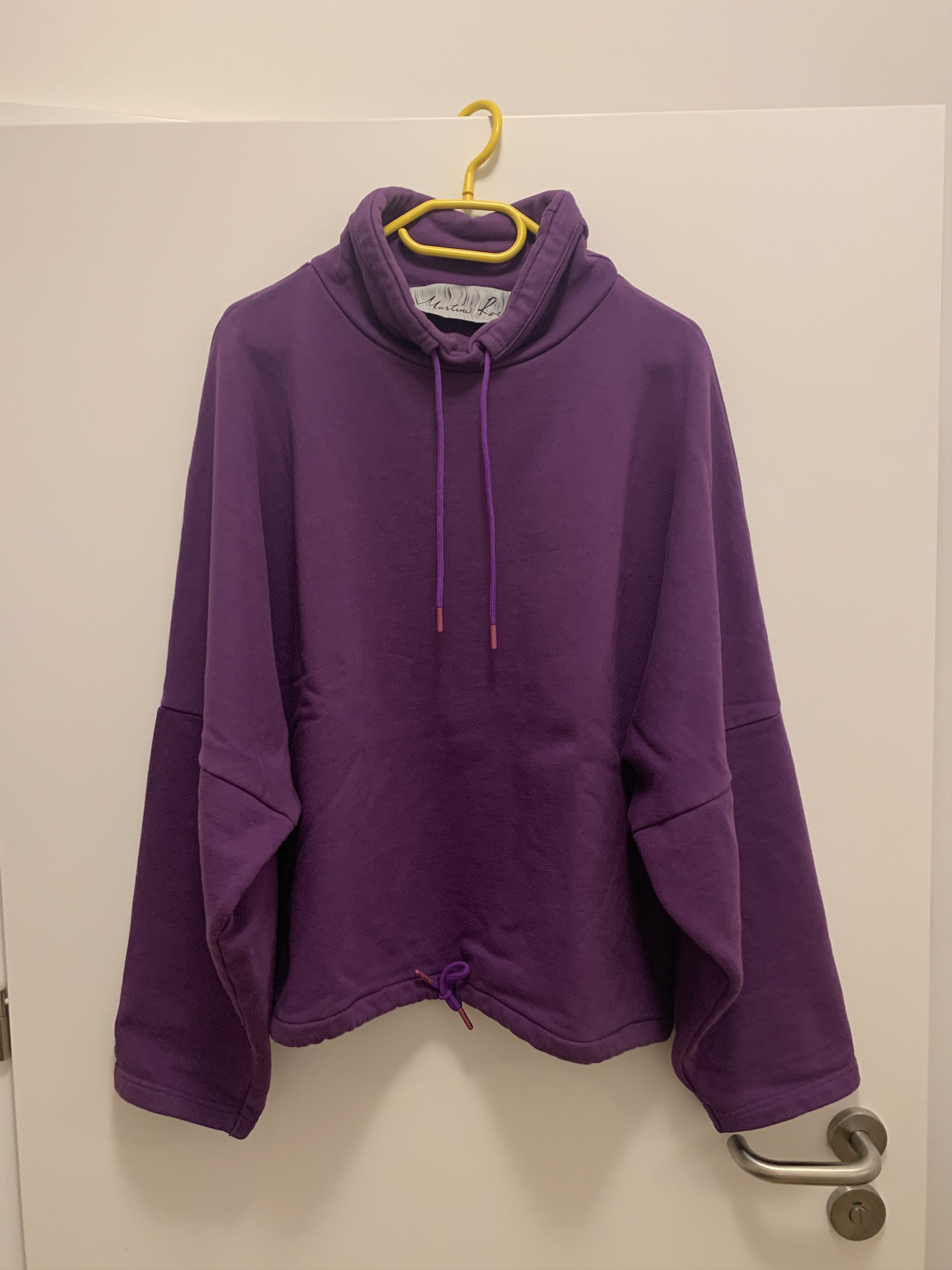 image of Martine Rose Batwing Oversized Drawcord Sweatshirt Purple in Deep Purple, Men's (Size Medium)