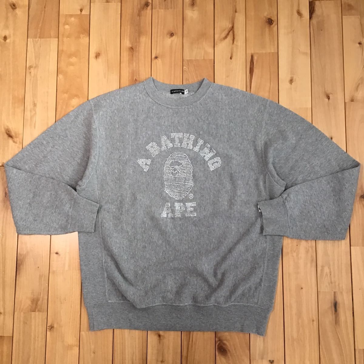 Bape × Swarovski ✨Swarovski✨ BAPE College Logo Sweat shirt a bathing ape Size US L / EU 52-54 / 3 - 1 Thumbnail
