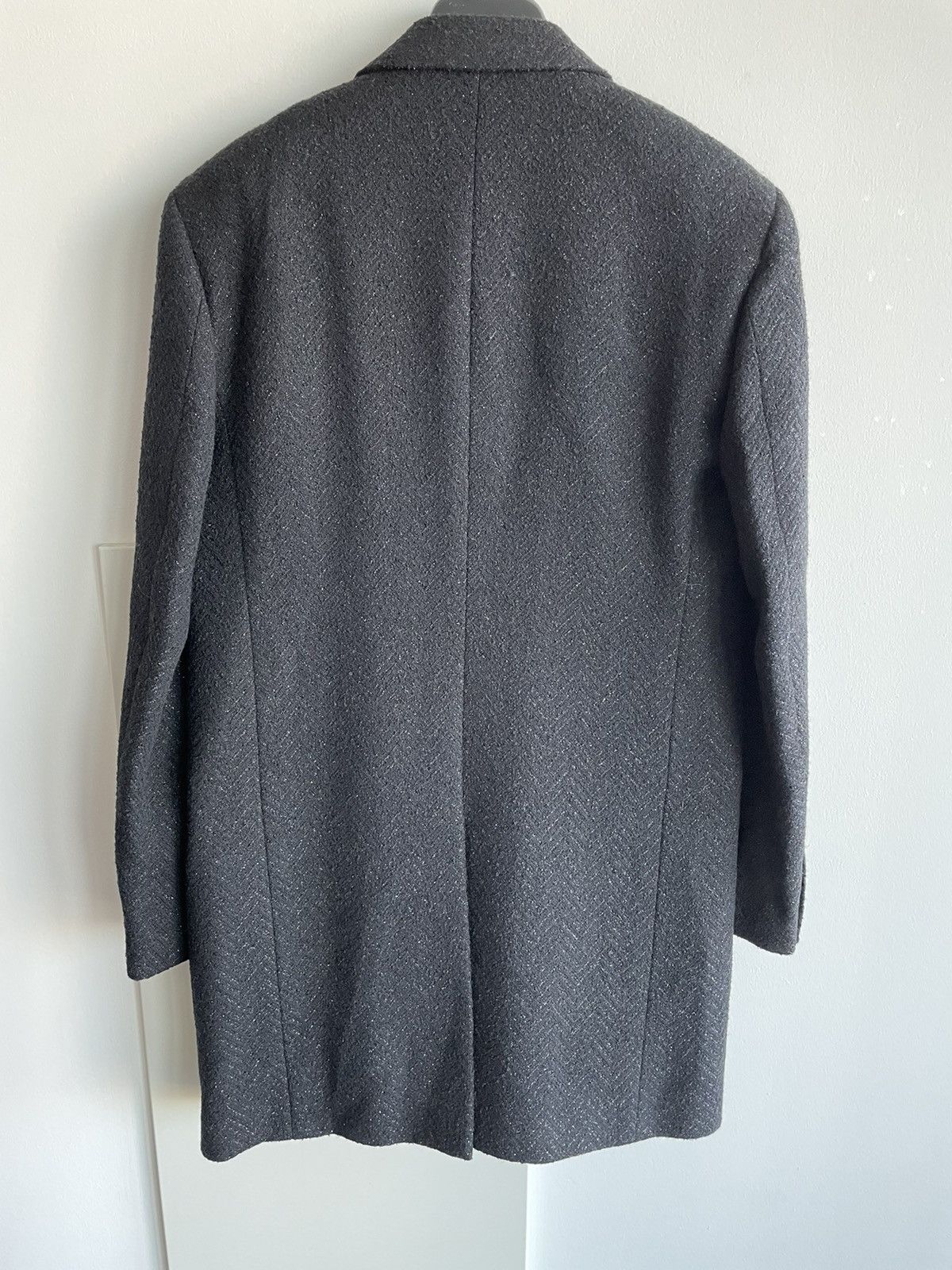 Hedi Slimane × Saint Laurent Paris × Yves Saint Laurent $4,500 Super Runway Iconic Heavy Lurex Wool Coat Brane New Size US L / EU 52-54 / 3 - 20 Thumbnail