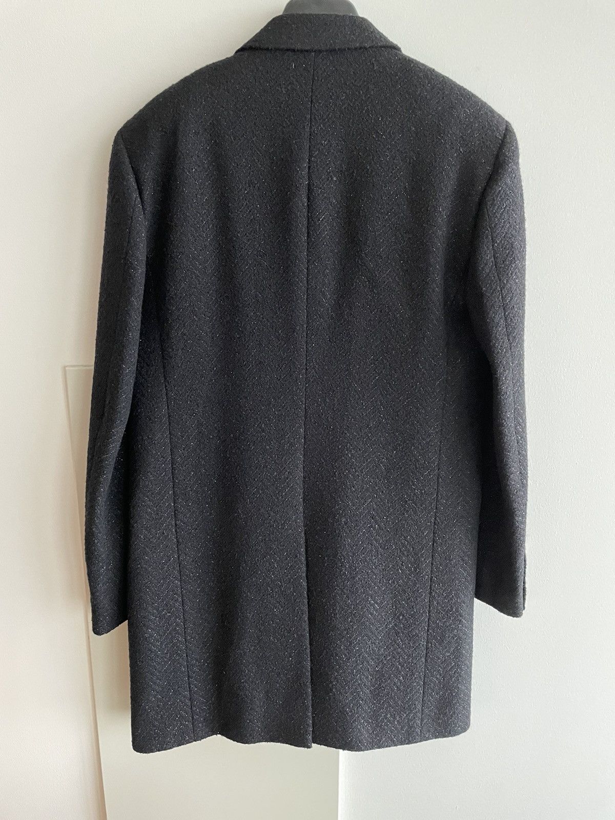 Hedi Slimane × Saint Laurent Paris × Yves Saint Laurent $4,500 Super Runway Iconic Heavy Lurex Wool Coat Brane New Size US L / EU 52-54 / 3 - 14 Thumbnail