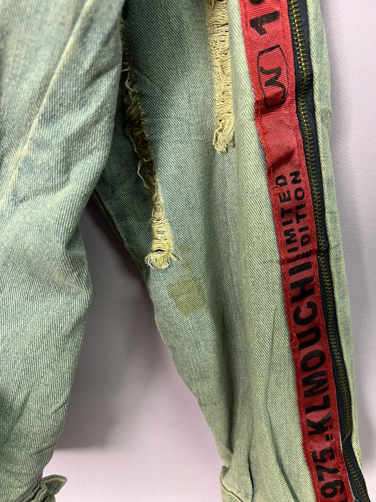 Other 🔥Limited Edition Side Stripe Distressed Denim Jacket Size US L / EU 52-54 / 3 - 10 Thumbnail